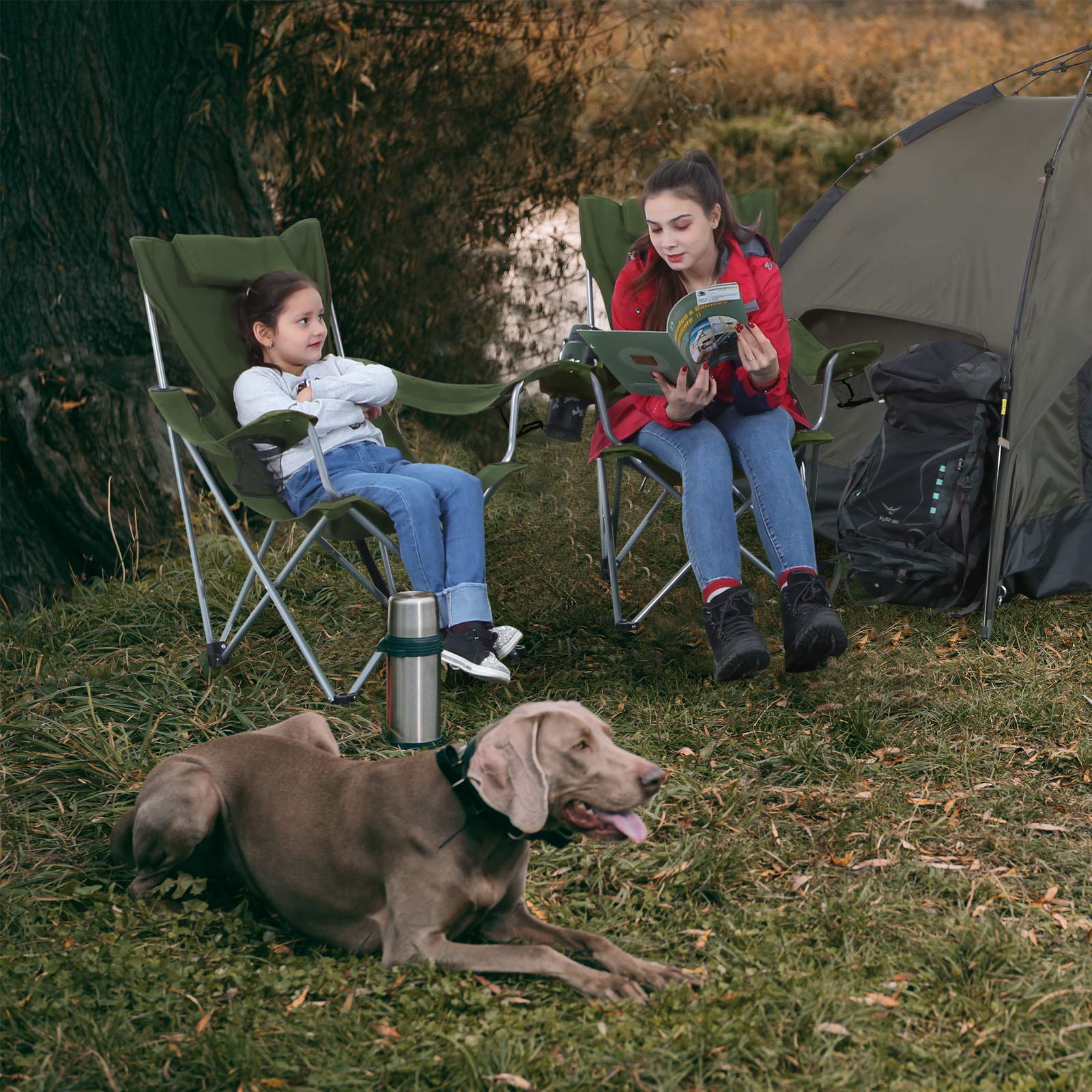 songmics-campingstuhl-faltbar-gr-n-mit-kopfst-tze-gcb09ag image 2