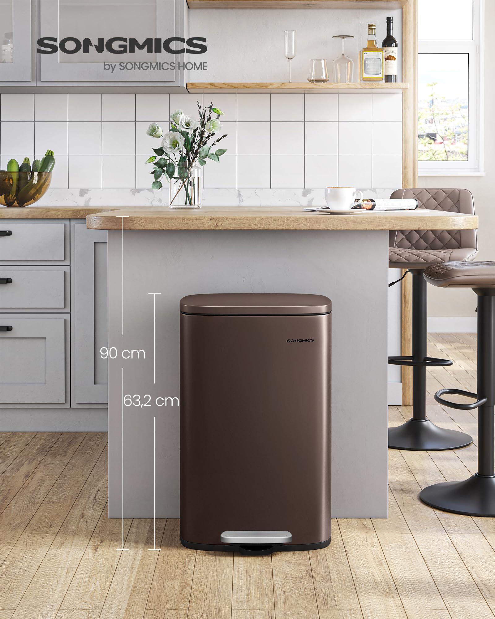 songmics-k-chenabfalleimer-50-l-treteimer-stahl-braun-ltb50br02 image 2