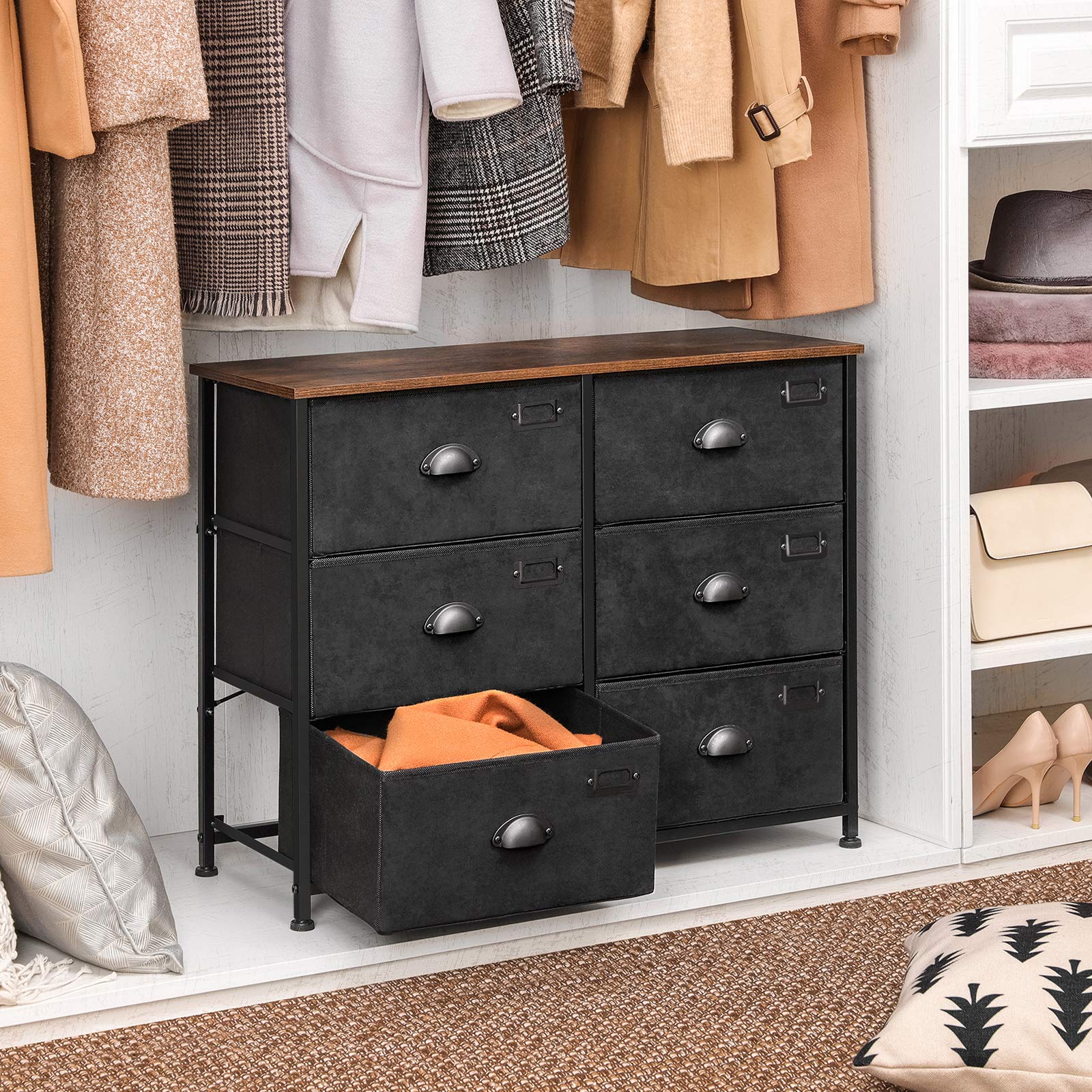 songmics-kommode-lvt23hv1-6-schubladen-stoff-rustikales-braun-schwarz image 5