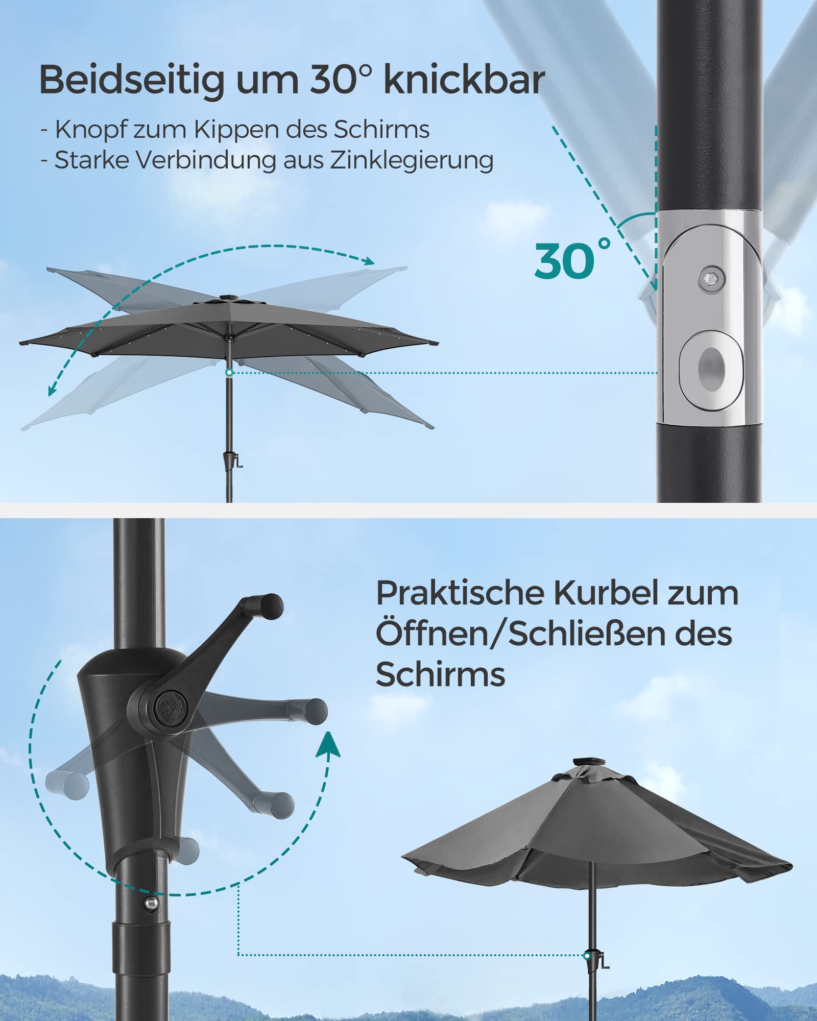 songmics-gpu33gy-sonnenschirm-300-cm-mit-led-solar-beleuchtung-grau image 5