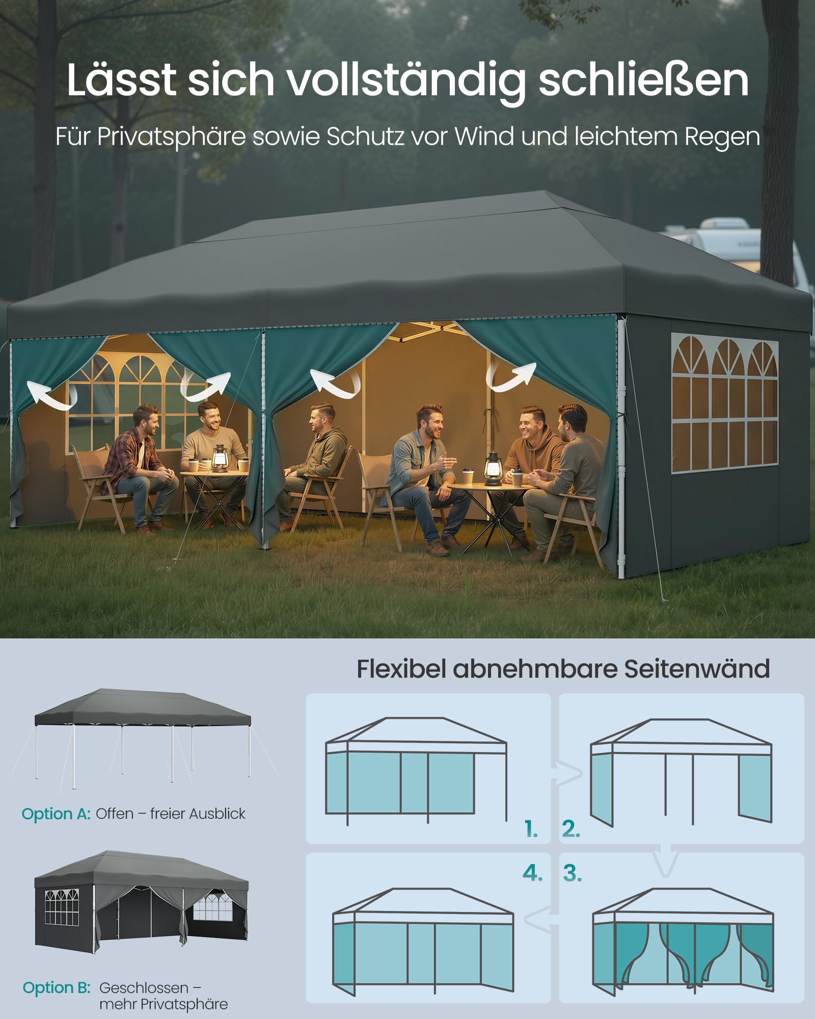 songmics-faltpavillon-3-x-6-m-mit-seitenw-nden-upf-50-dunkelgrau-gct204gz01 image 7