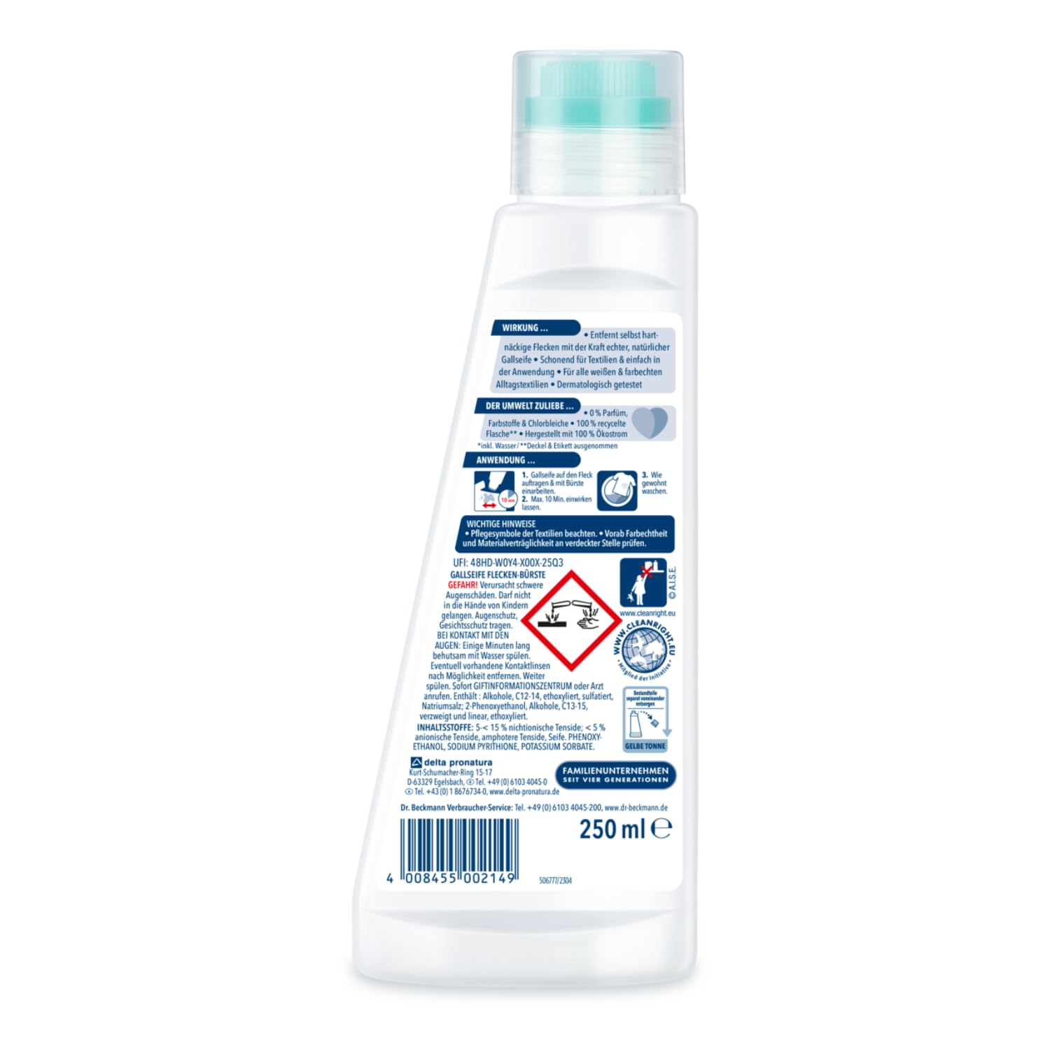 dr-beckmann-gallseife-flecken-b-rste-250-ml-3-fach-aktiv-mit-integrierter-b-rste image 2