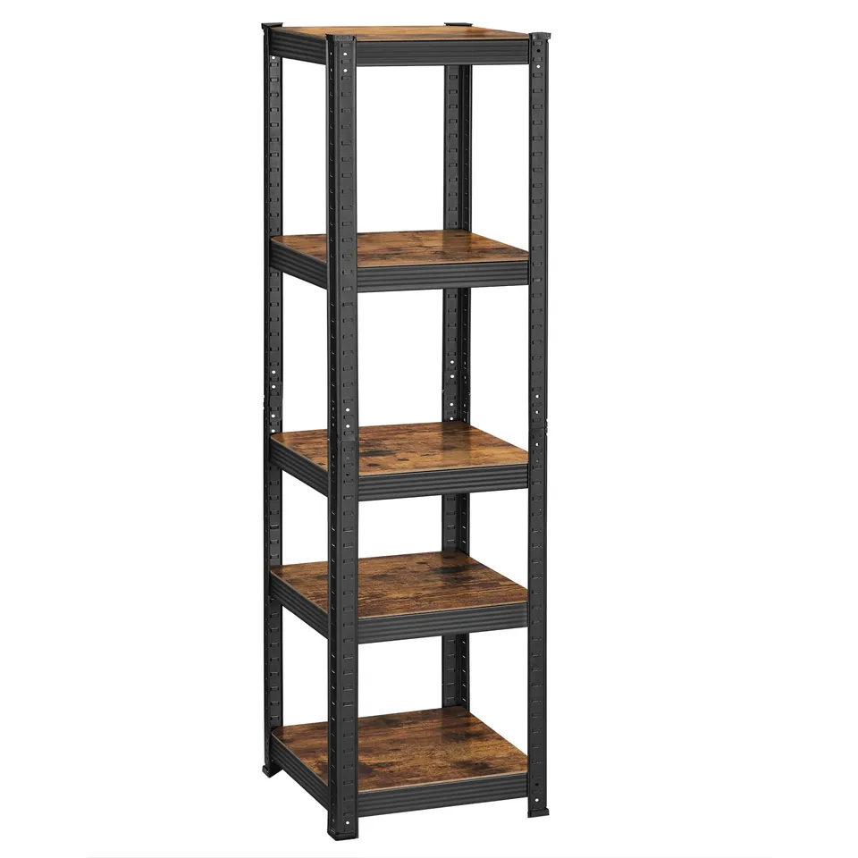 songmics-standregal-5-ablagen-37x37x150-cm-bis-400-kg-vintagebraun-schwarz-glr03 image 1
