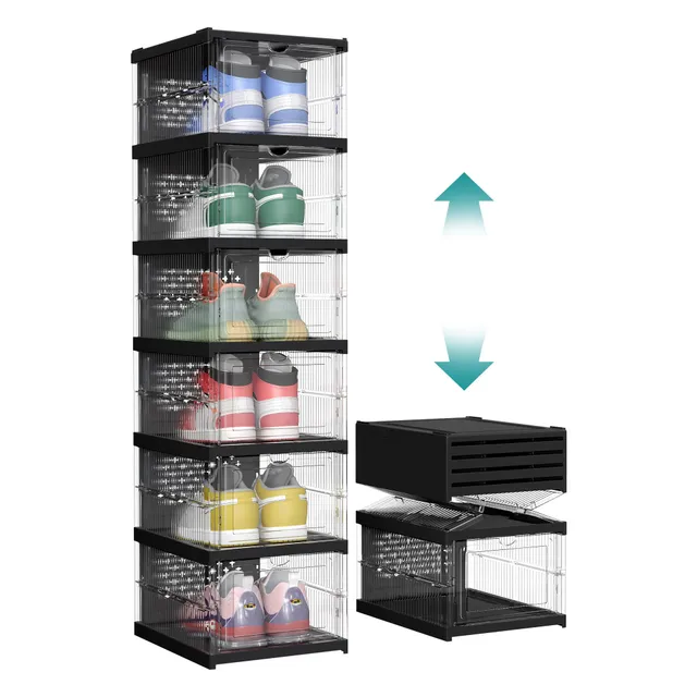 songmics-lsp205b01-schuhschrank-mit-6-boxen-transparent-tintenschwarz image 1