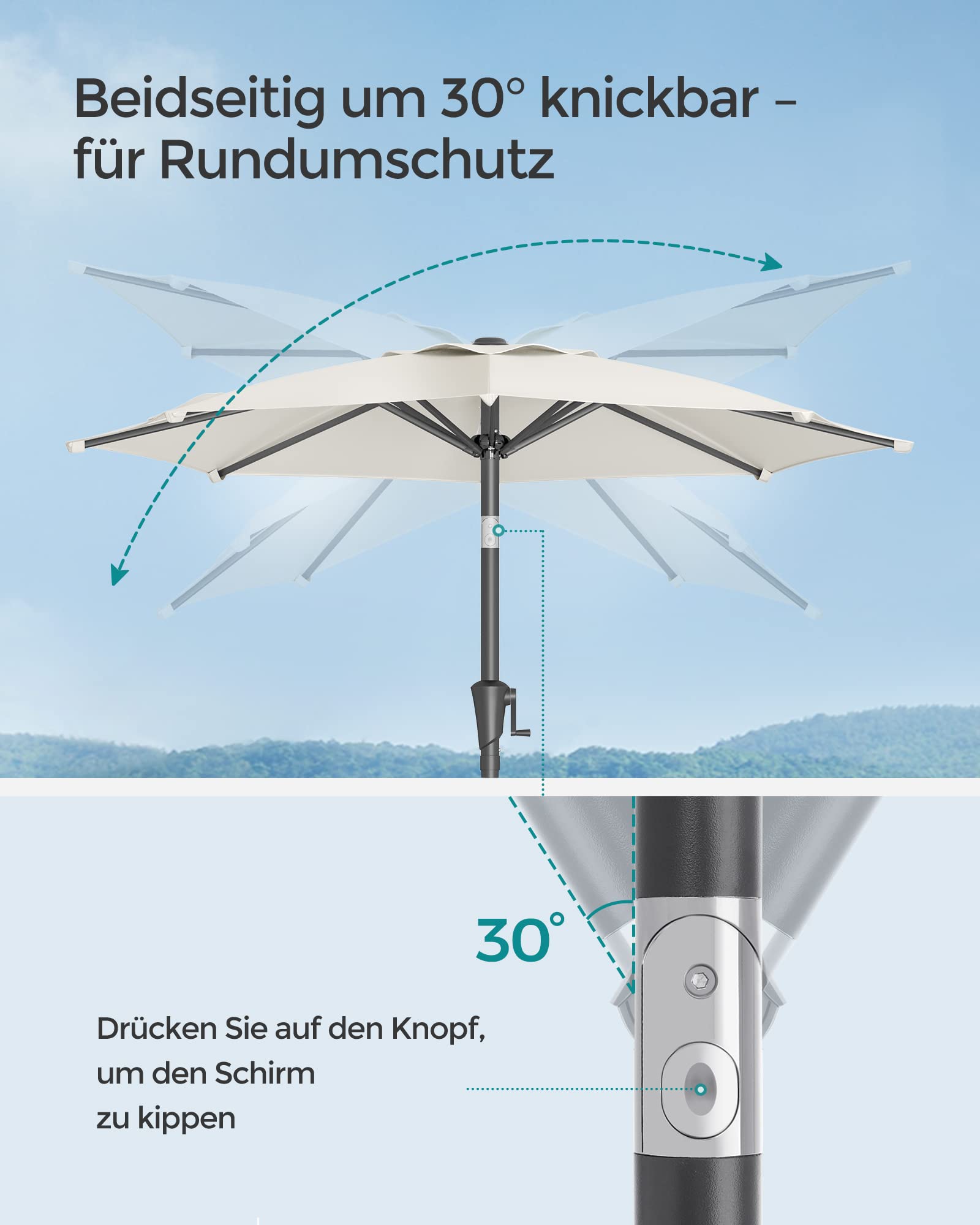 songmics-sonnenschirm-200-cm-mit-kurbel-upf-50-beige-gpu202m01 image 4