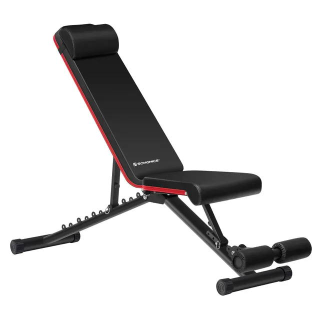 songmics-hantelbank-verstellbar-klappbar-swb803r01-schwarz-rot image 1