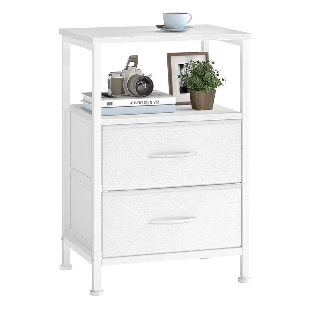 songmics-nachttisch-beistelltisch-2-schubladen-stahl-39-6x30x60-4cm-wolkenwei image 1