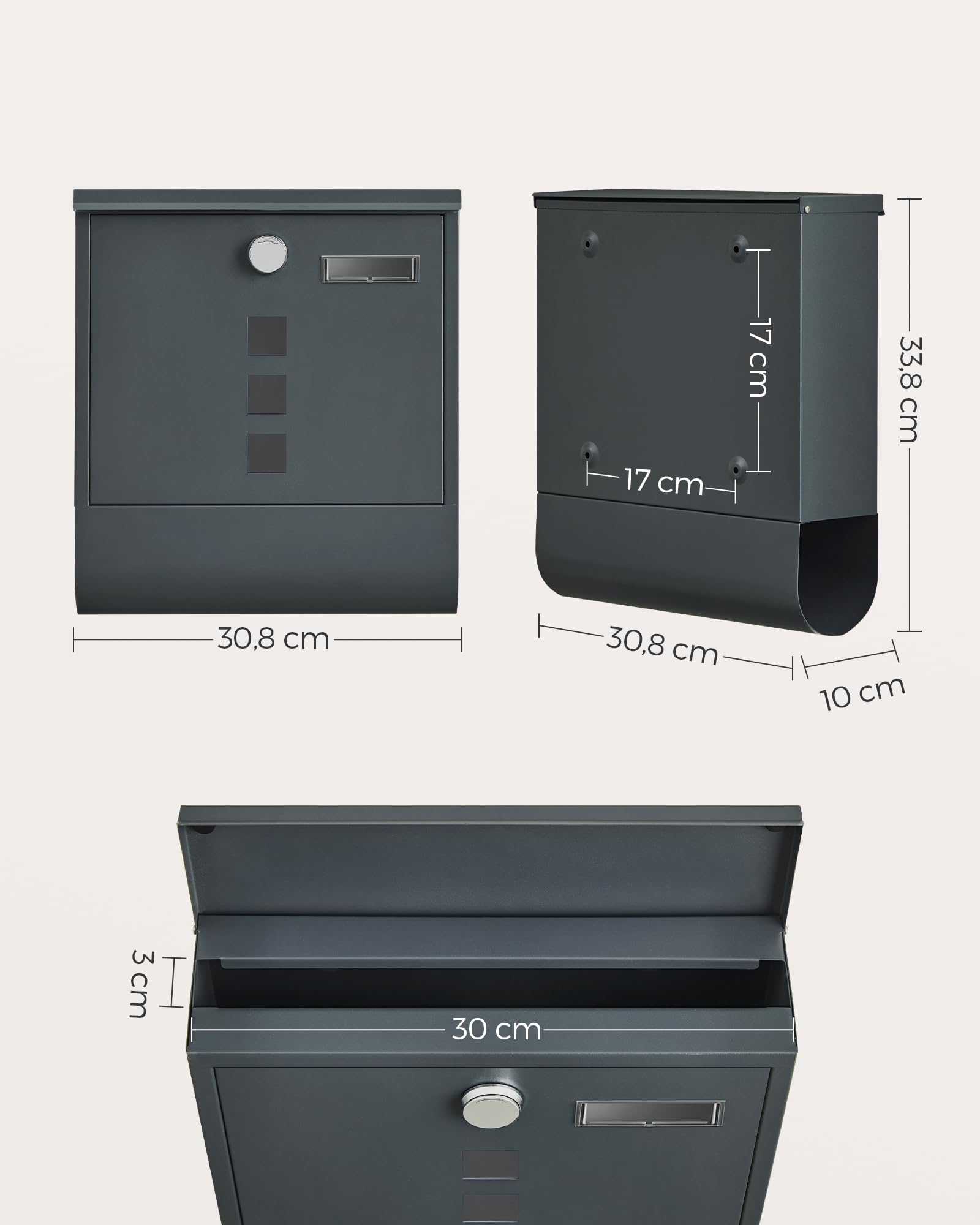 songmics-gmb20ag-wandbriefkasten-mit-zeitungsfach-anthrazitgrau image 6
