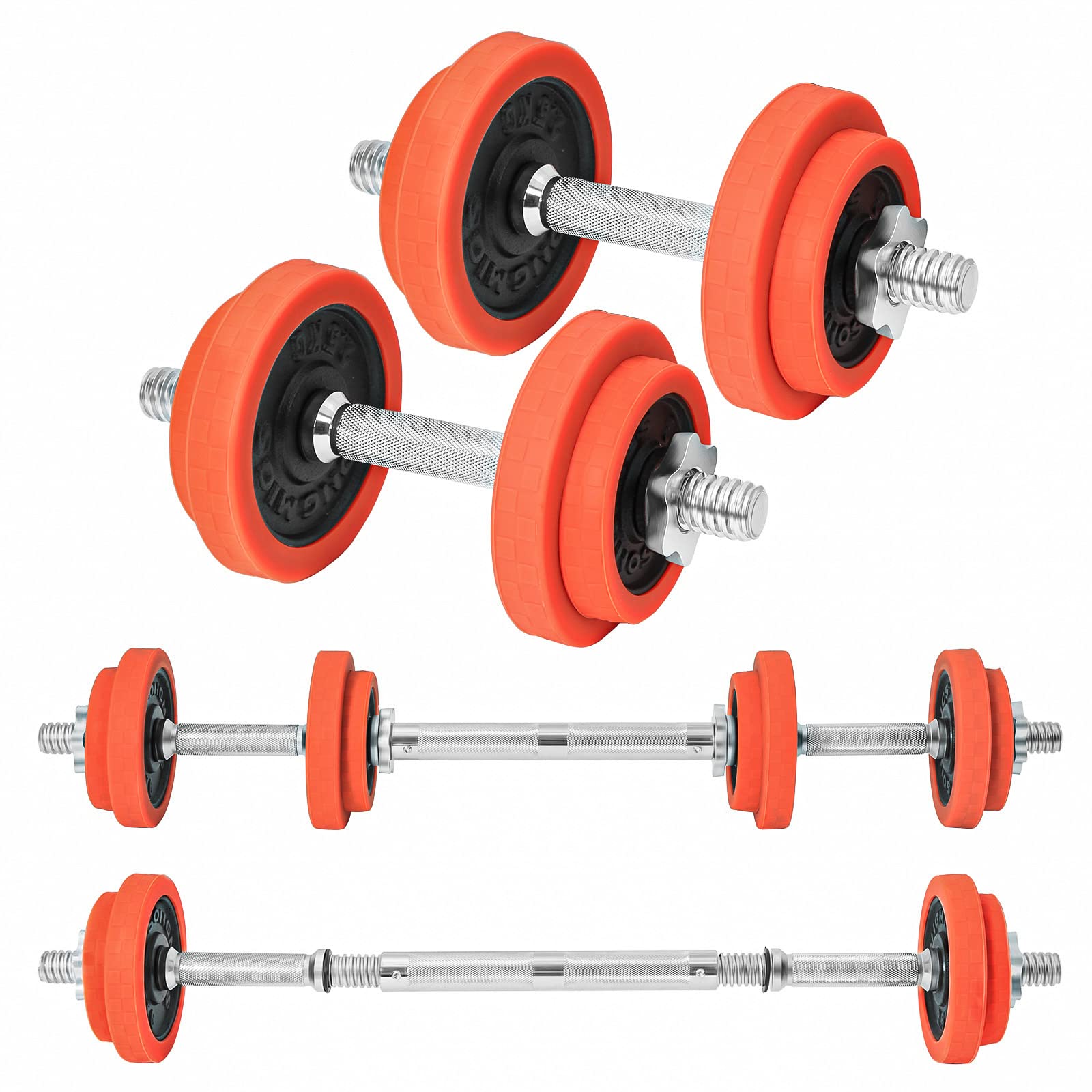 songmics-hantelset-syl20lra-gusseisen-verstellbar-kurzhantel-langhantel-orange image 2