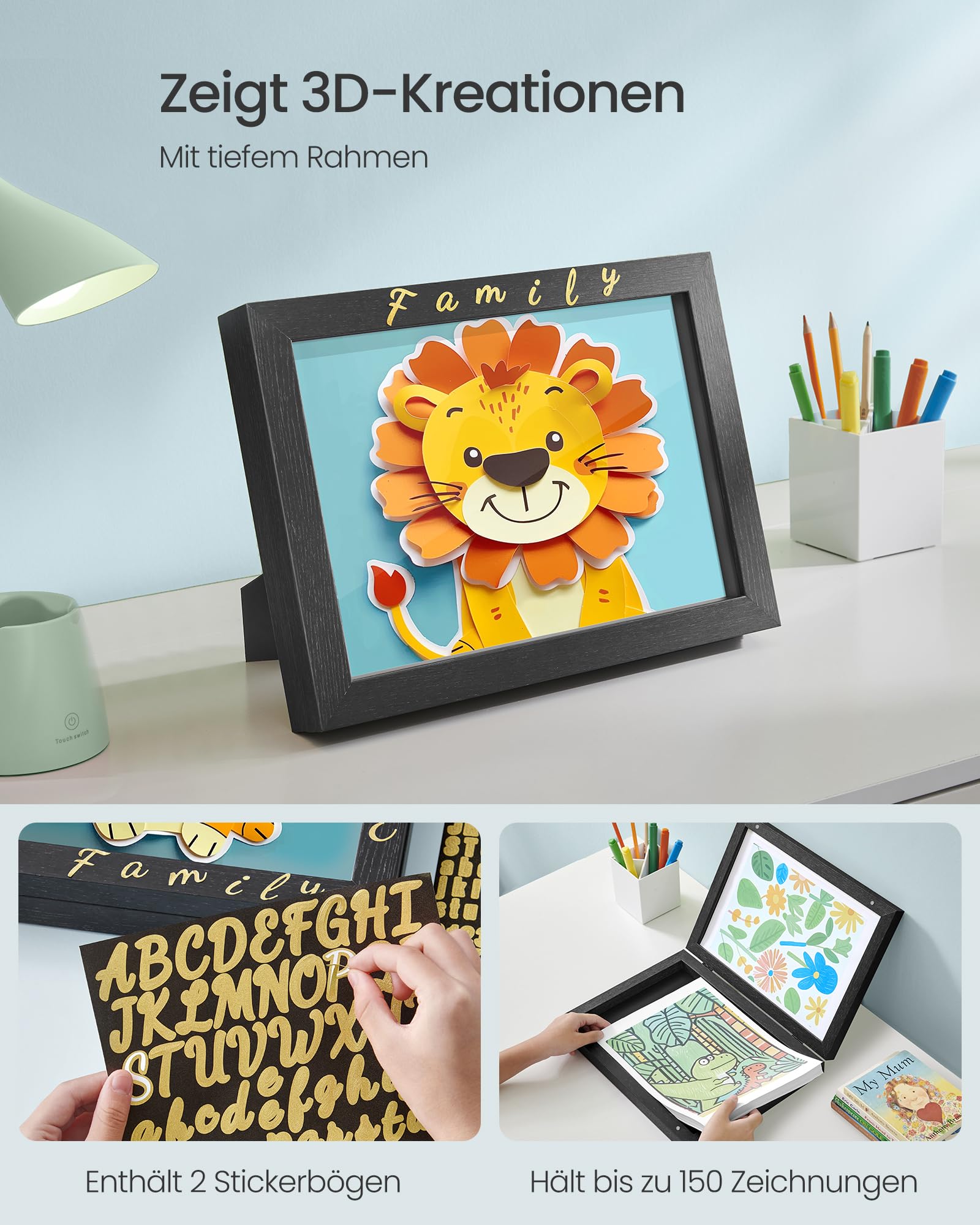 songmics-bilderrahmen-2er-set-a4-rpf052b02-aschschwarz-kinder-kunstrahmen-mit-au image 4