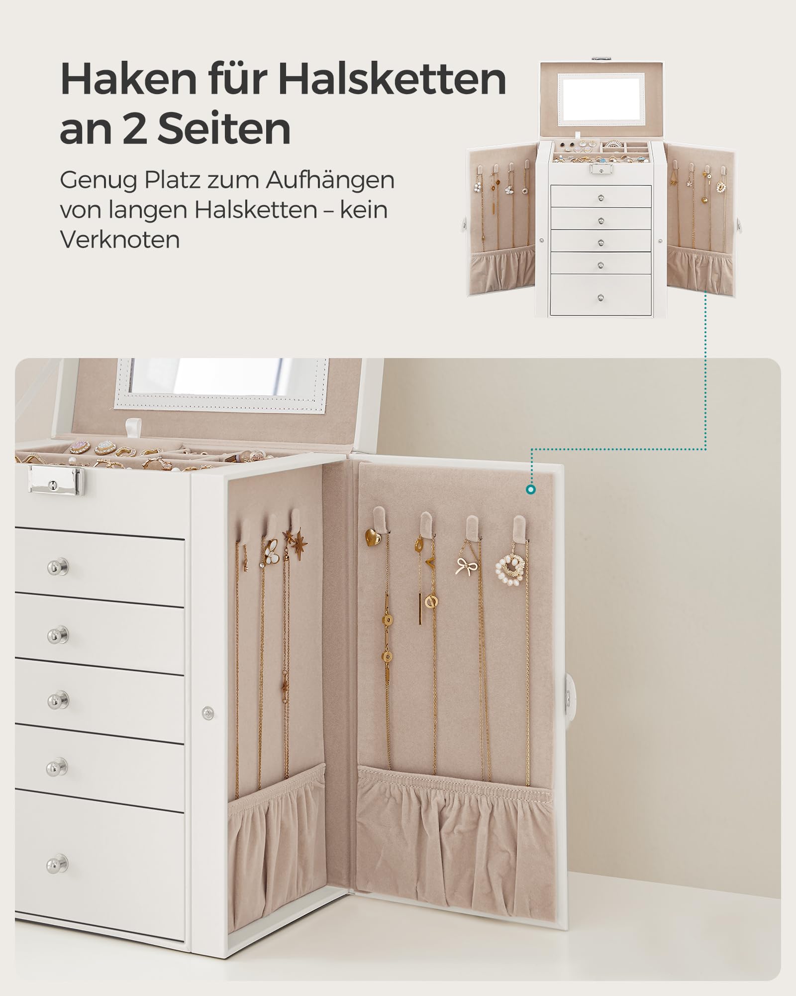 songmics-schmuckk-stchen-6-ebenen-mit-spiegel-abschlie-bar-wei-jbc152w01 image 4