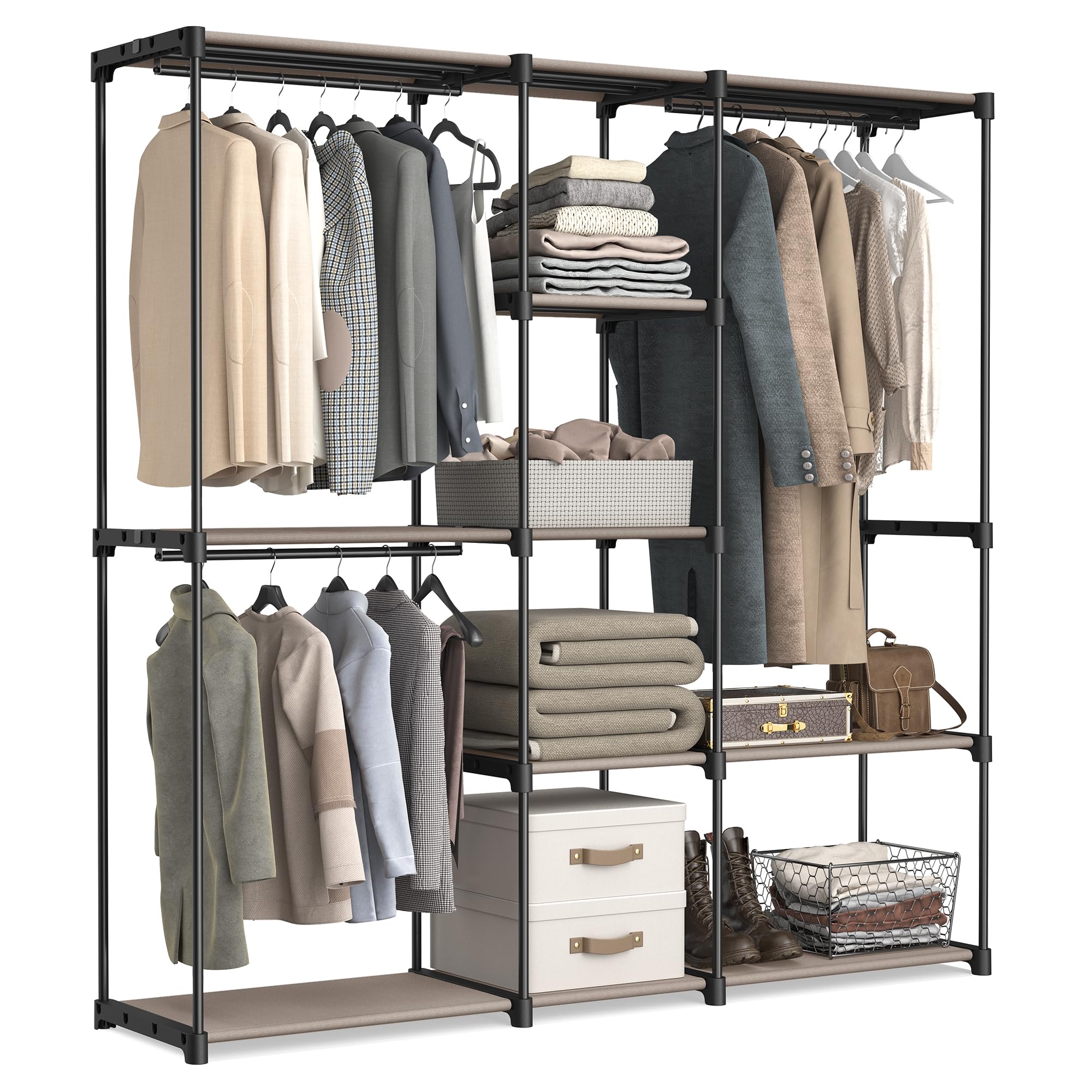 songmics-kleiderschrank-freistehend-182-x-43-x-182-cm-taupe-ryg037r02 image 1
