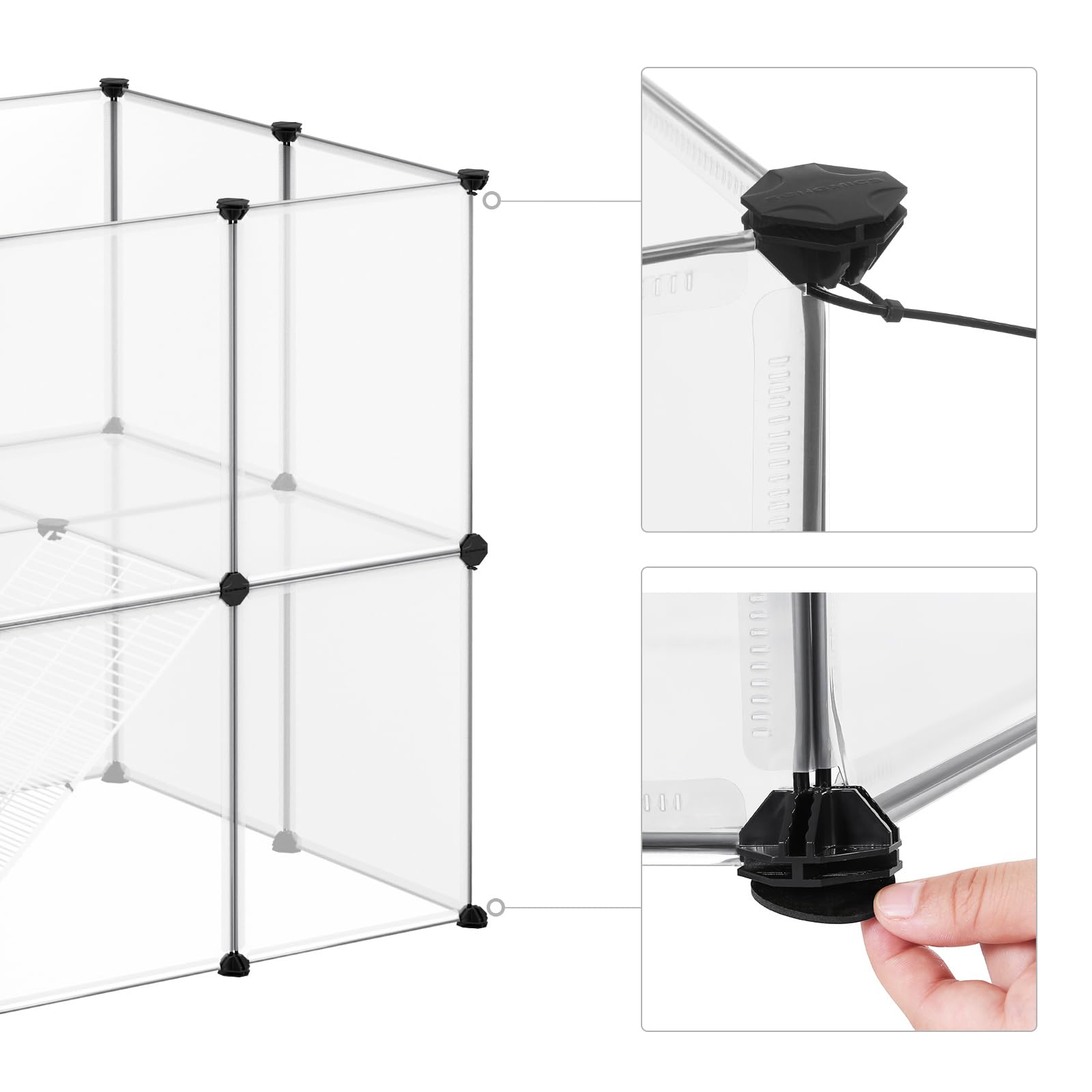 songmics-kleintiergehege-lpc005w01-transparent-143-x-73-x-91-cm image 2