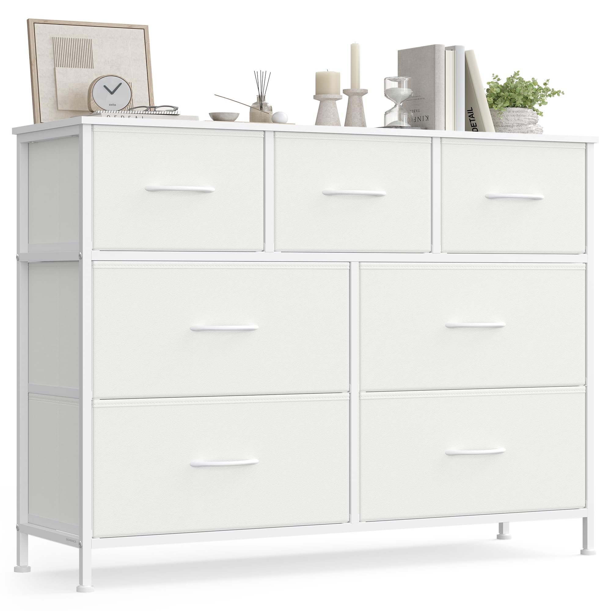 songmics-bellah-lgs323wh01-kommode-7-schubladen-wolkenwei-schneewei image 1