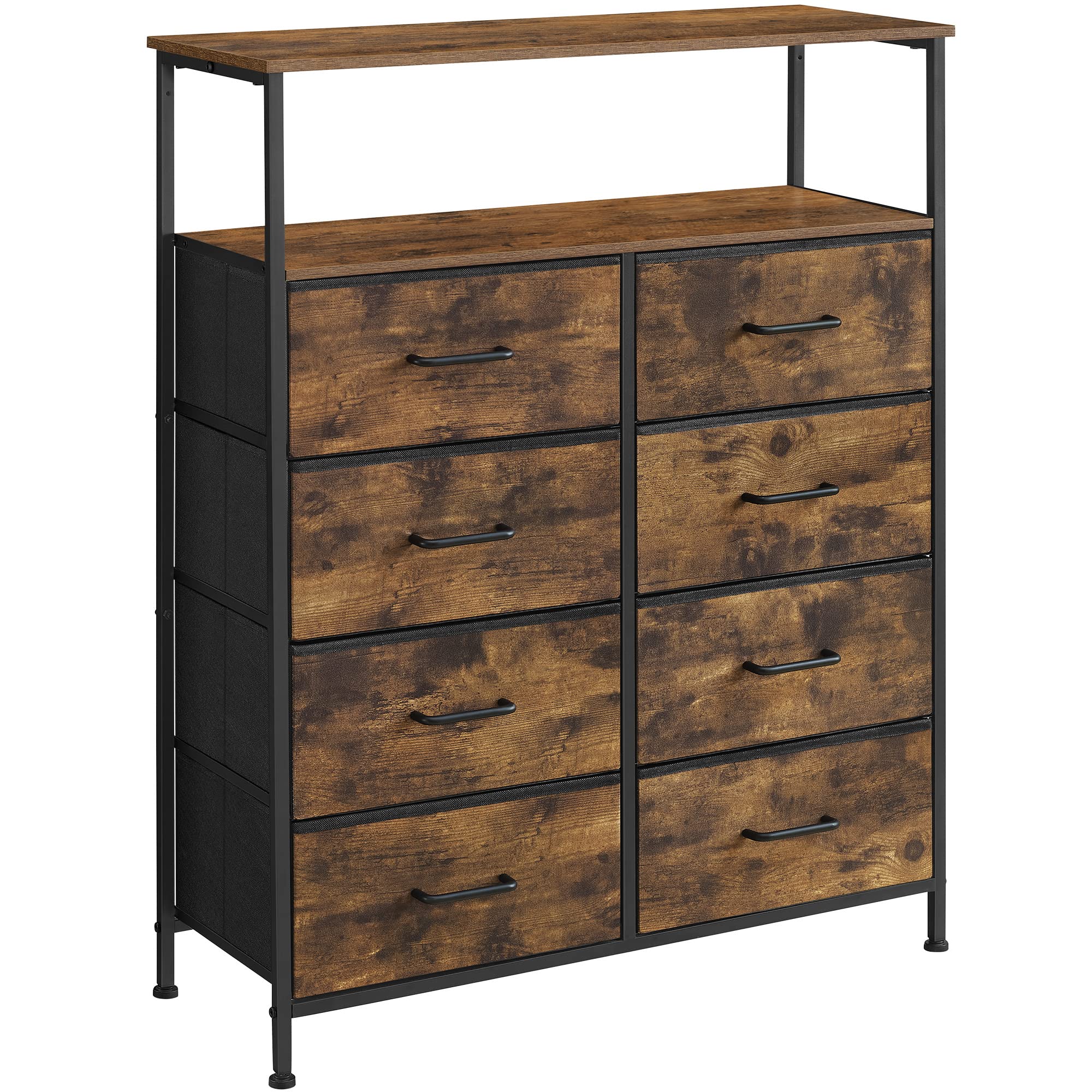 songmics-kommode-8-stoffschubladen-vintagebraun-schwarz-lts224b01 image 1