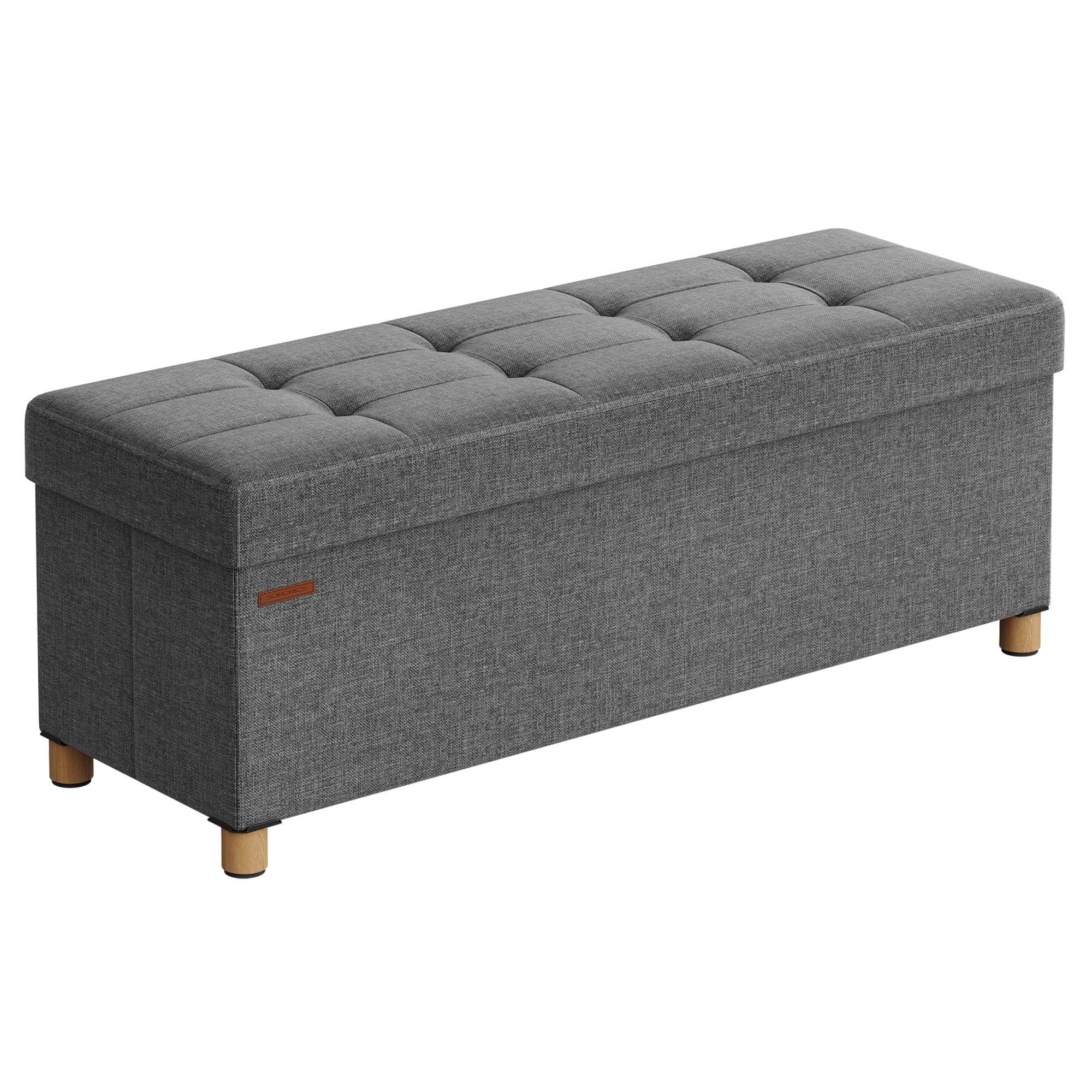 songmics-sitzhocker-mit-stauraum-110-cm-300-kg-leinenimitat image 1