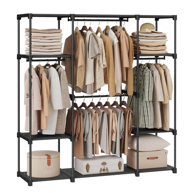 songmics-kleiderschrank-offen-ryg036b02-151x43x166-cm-schwarz image 1