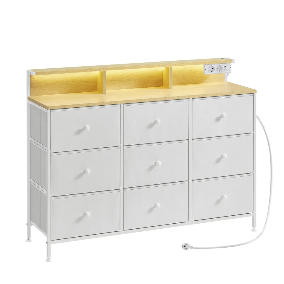 songmics-kommode-9-schubladen-mit-led-114-cm-wei image 1