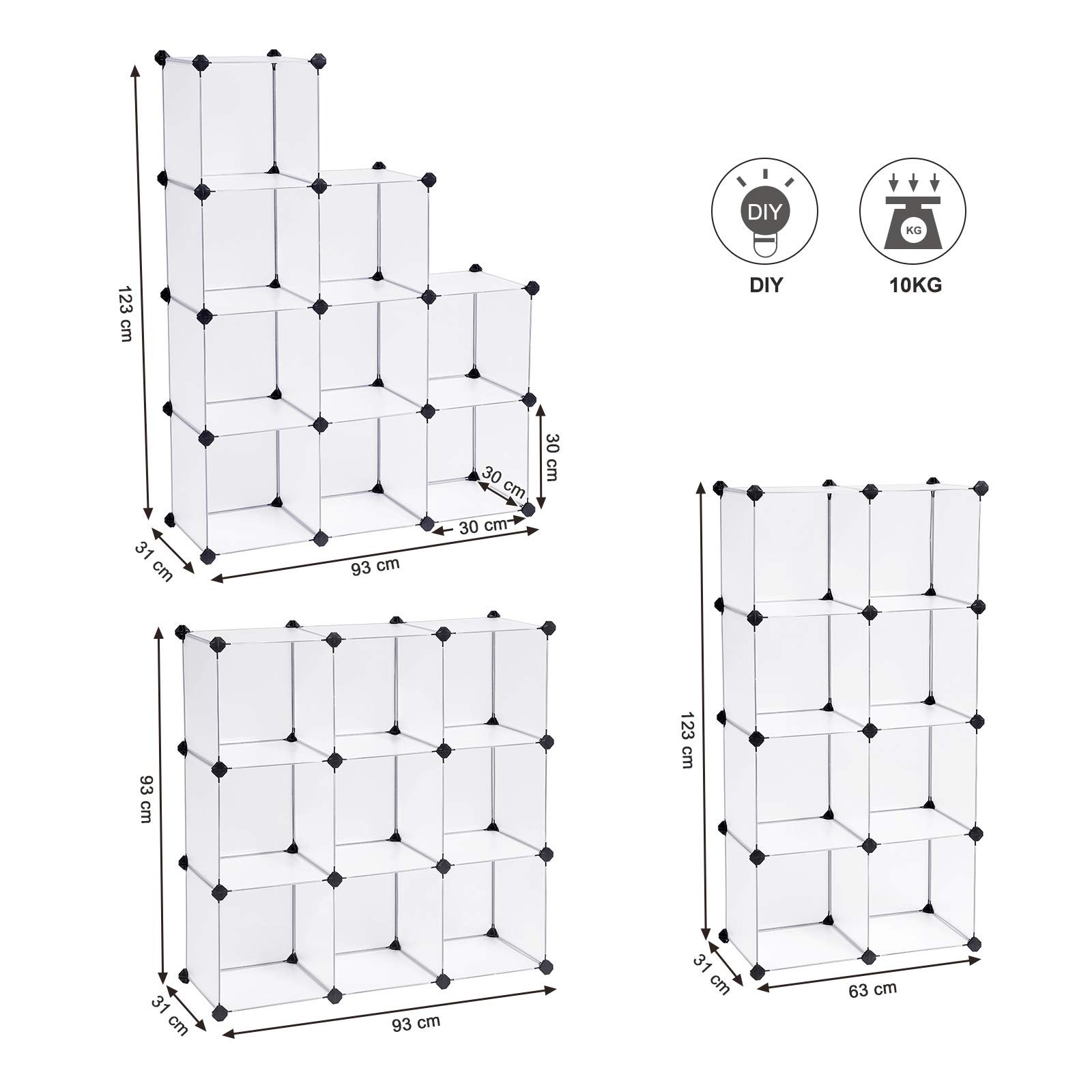 songmics-kunststoffschrank-steckregal-lpc115s-wei-93-x-31-x-123-cm image 6