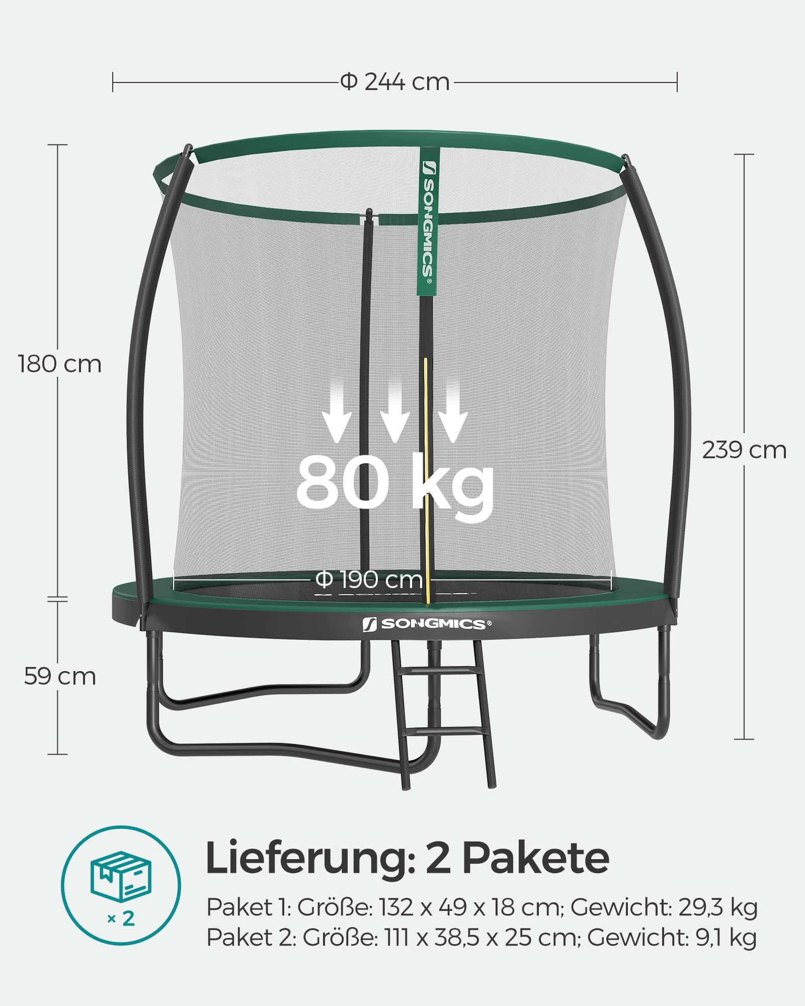 songmics-trampolin-outdoor-244-cm-kindertrampolin-mit-netz-randabdeckung image 7