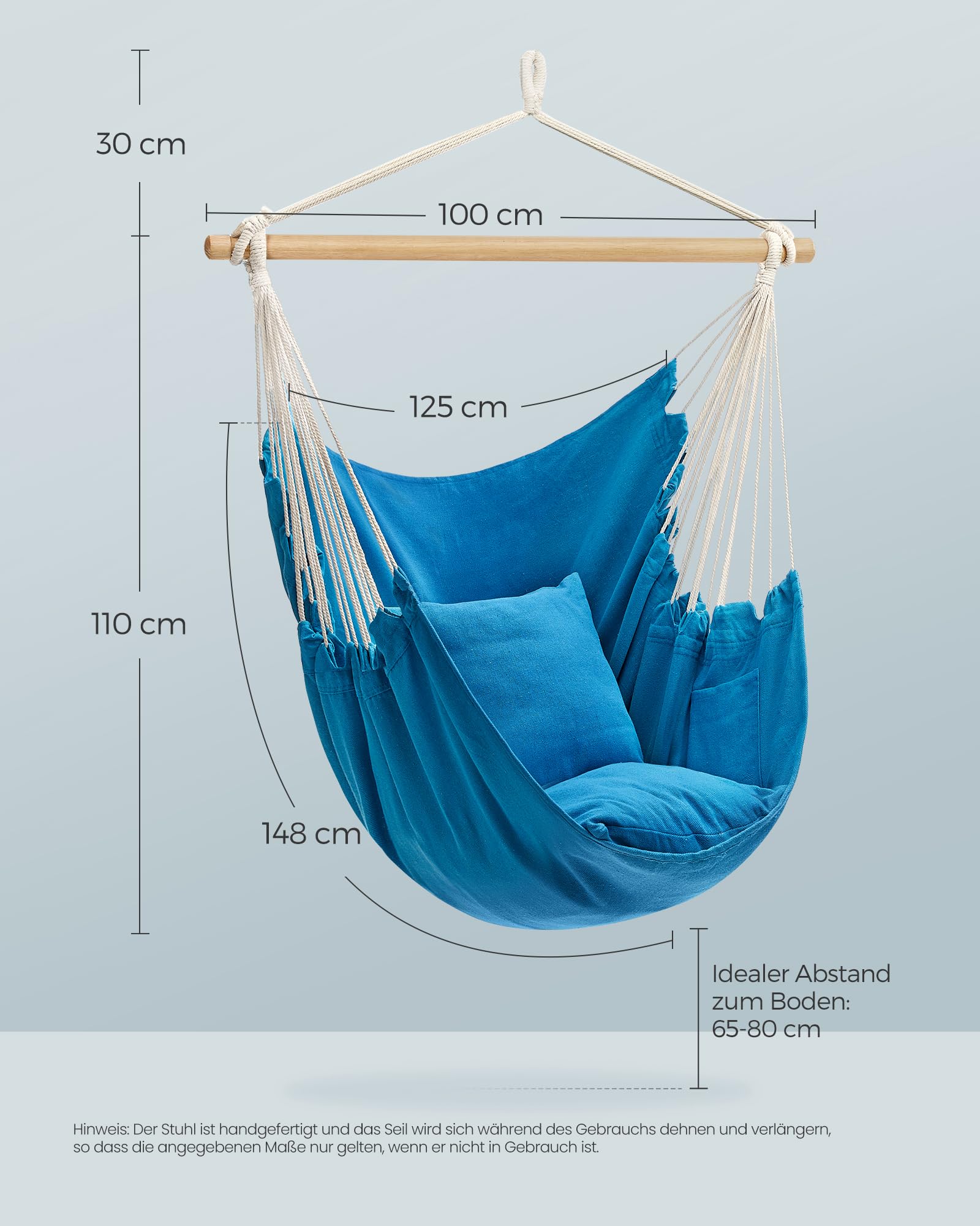 songmics-h-ngesessel-gdc187q01-h-ngestuhl-meerblau-mit-2-kissen image 5