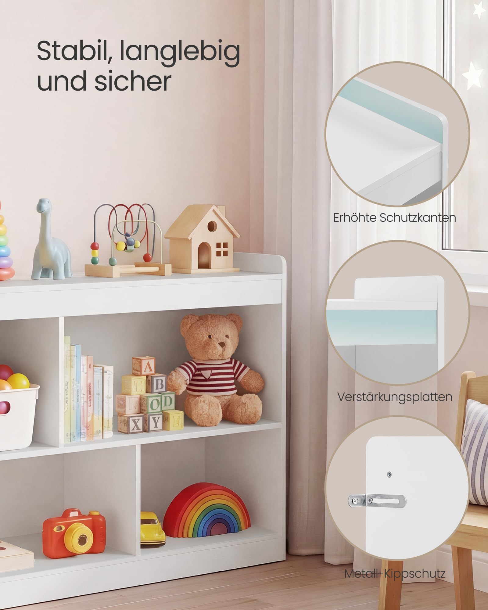 songmics-kinderregal-custos-mit-5-offenen-f-chern-spielzeugregal-30-x-112-2-x-65 image 5