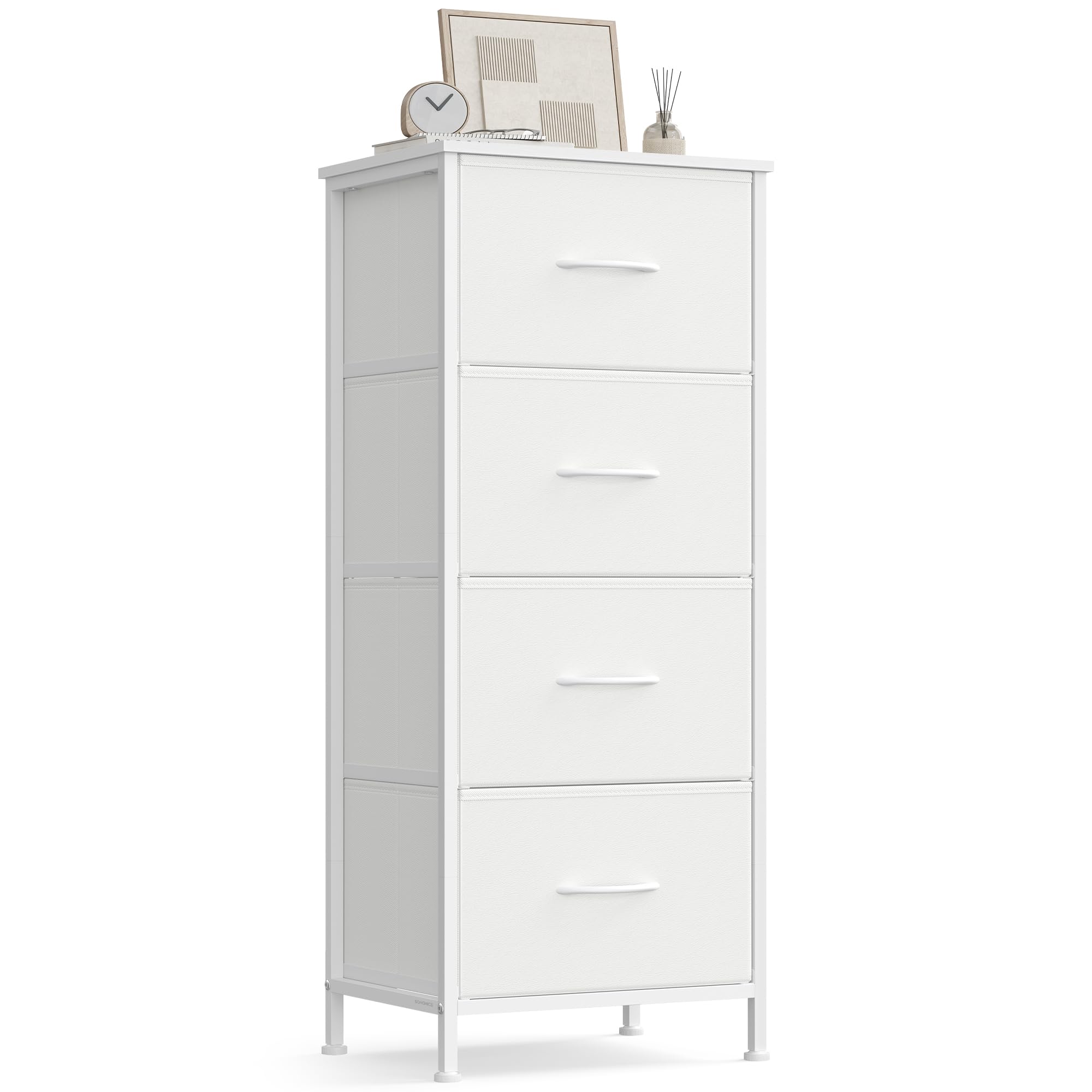 songmics-bellah-kommode-lgs314wh01-mit-4-schubladen-wolkenwei-schneewei image 1