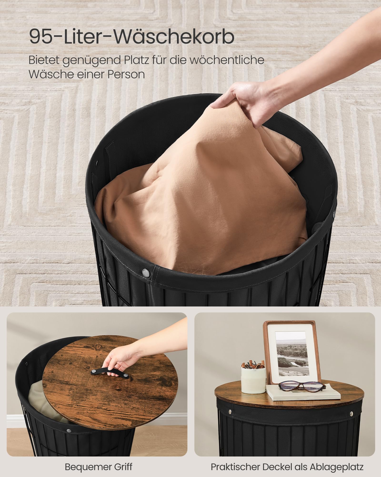 songmics-w-schekorb-rund-95-l-mit-deckel-beistelltisch-schwarz image 4
