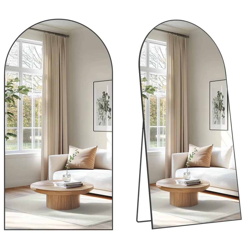 songmics-ganzk-rperspiegel-gew-lbt-218-x-102-cm-hartglas-schwarz image 1