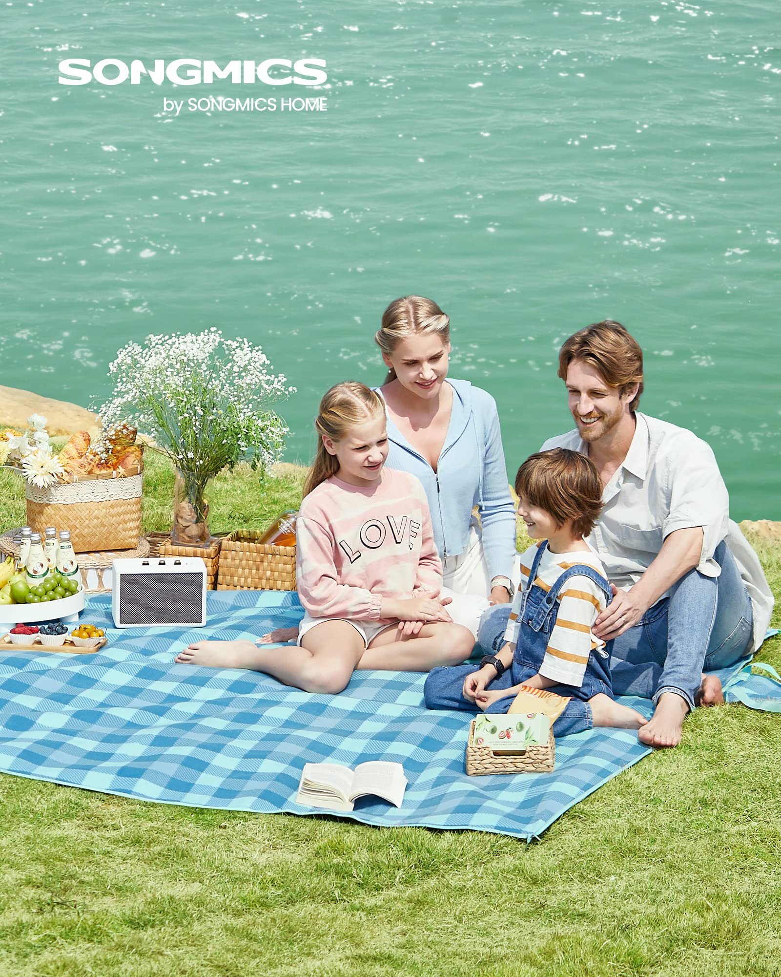 songmics-picknickdecke-gcm011q02-200-x-200-cm-wasserdicht-faltbar-gr-n-blau image 4
