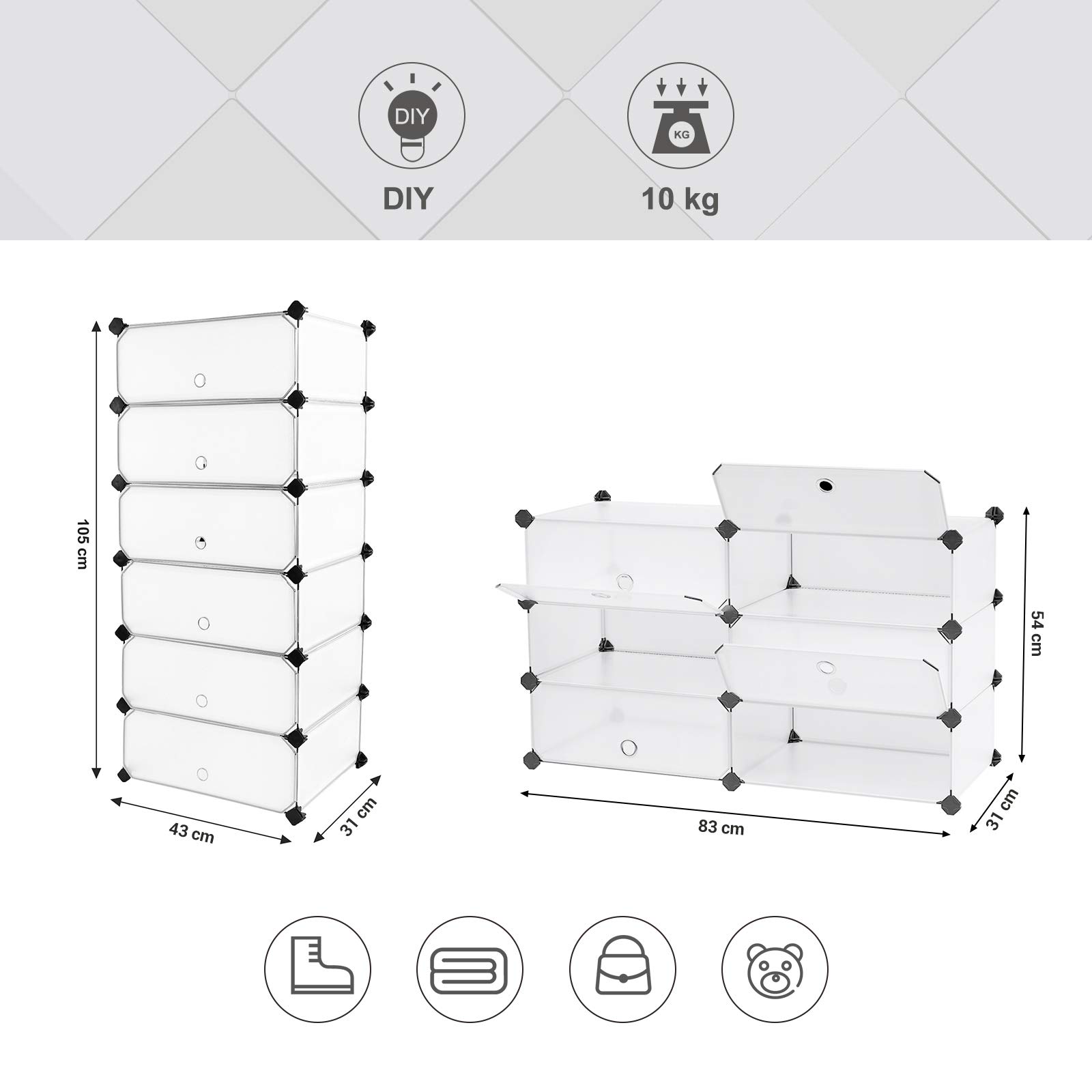 songmics-schuhregal-steckregal-wei-lpc06w-43-x-31-x-105-cm image 3