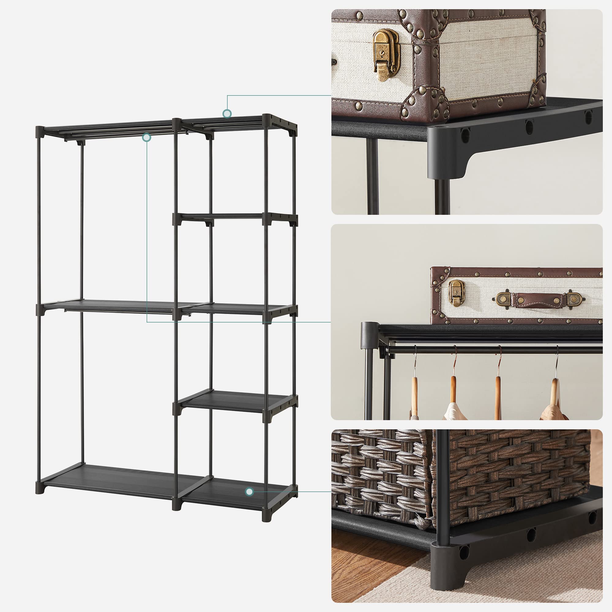 songmics-kleiderschrank-offen-ryg24bk-kleiderst-nder-112-x-43-x-165-cm-schwarz image 4