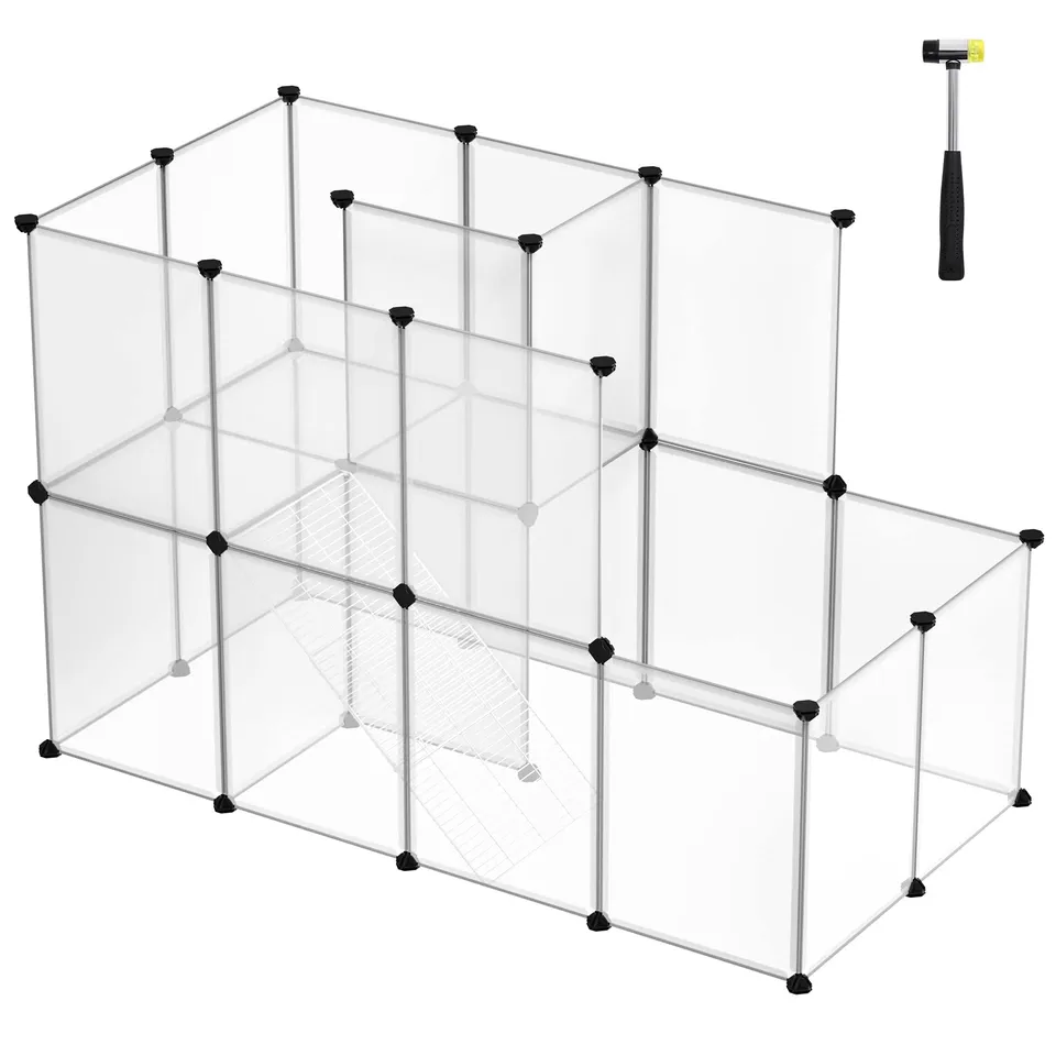 songmics-laufgitter-lpc03w-f-r-meerschweinchen-modular-transparent-143-x-73-x-93 image 1
