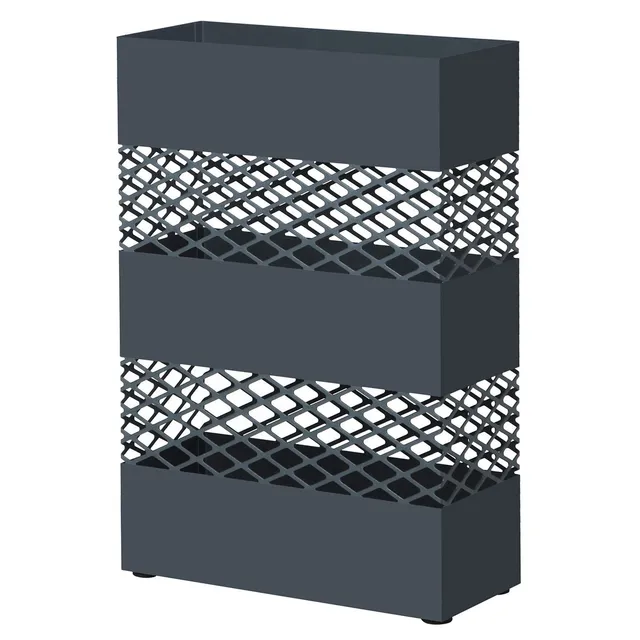 songmics-regenschirmst-nder-aus-metall-gitter-design-28-x-12-x-41-cm-anthrazit image 1