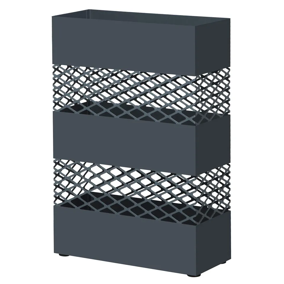 songmics-regenschirmst-nder-aus-metall-gitter-design-28-x-12-x-41-cm-anthrazit image 1
