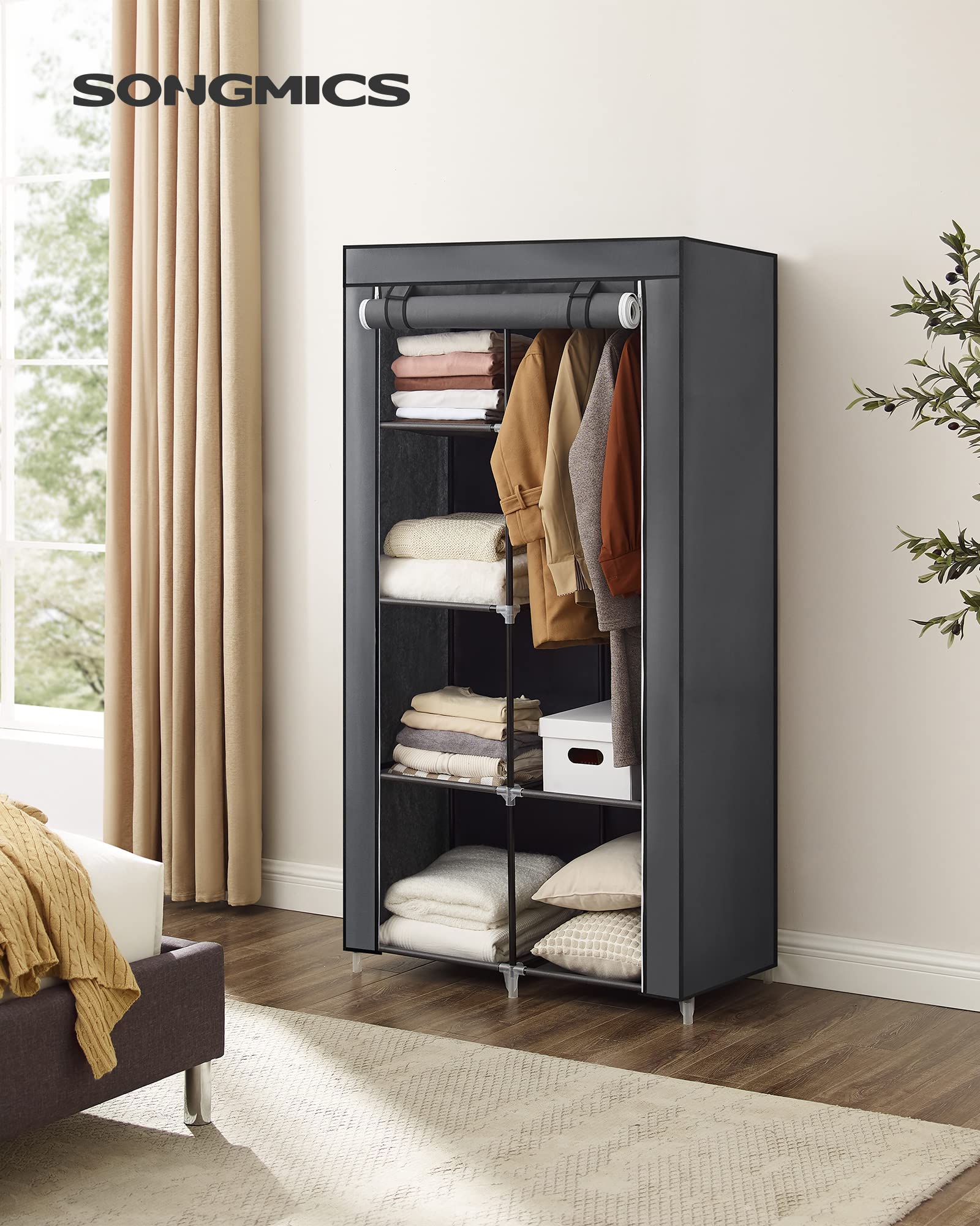 songmics-ryg84g-stoff-kleiderschrank-88-x-45-x-168-cm-grau image 2