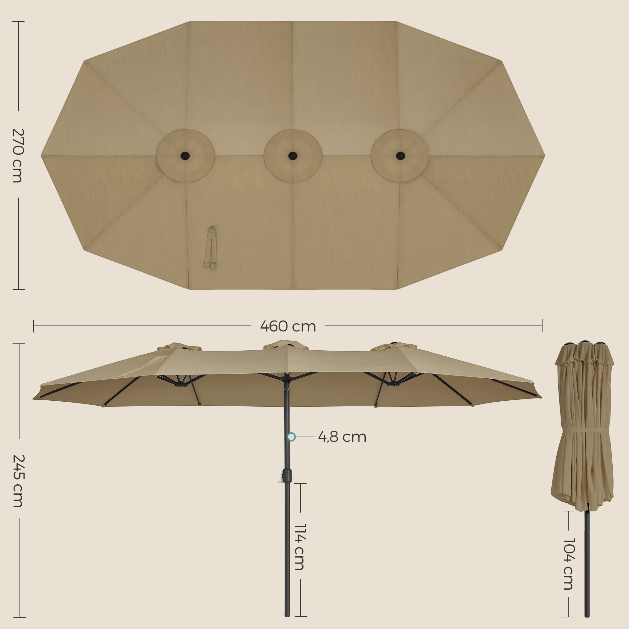 songmics-doppelsonnenschirm-gpu36br-460-x-270-cm-upf-50-mit-kurbel-taupe-ohne-st image 5