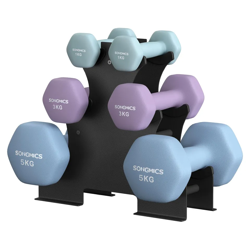 songmics-hexagon-kurzhantel-set-6-teilig-2x-1-3-5-kg-mit-hantelst-nder image 1