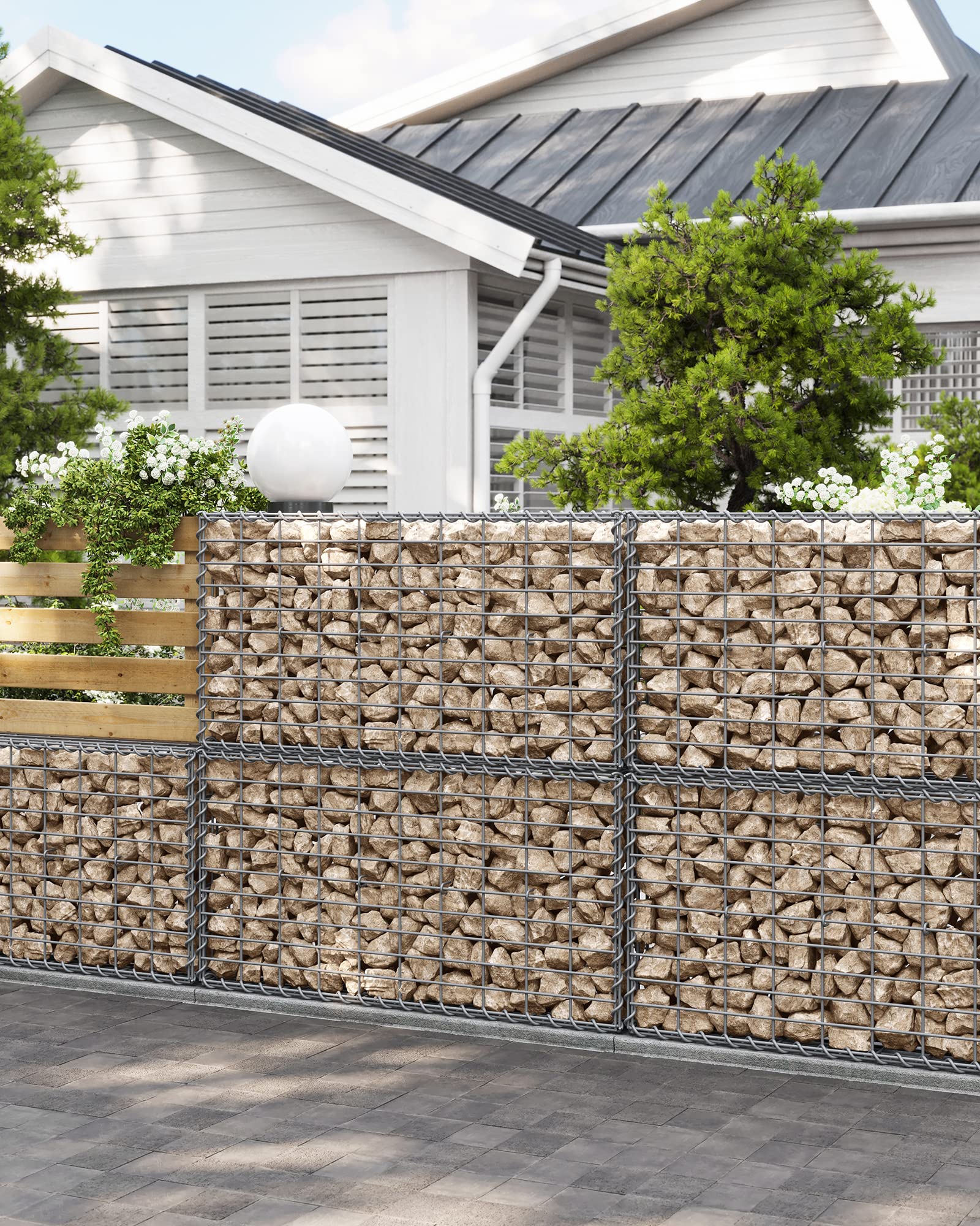 songmics-gabionenkorb-ggb153-100x50x30-cm-steinkorb-verzinkt-4-mm-silber image 7