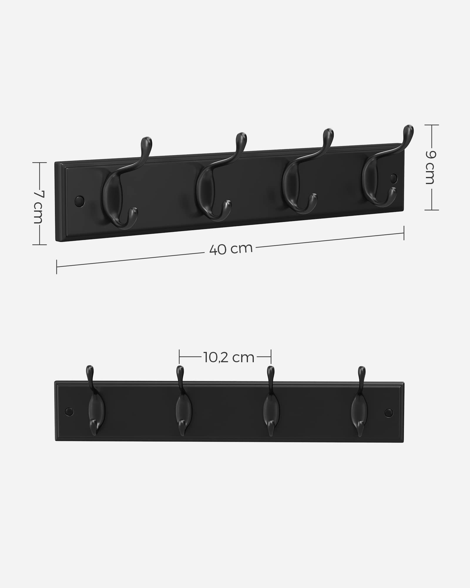 songmics-garderobenleiste-lhr023b01-wandgarderobe-mit-4-doppelhaken-schwarz image 2
