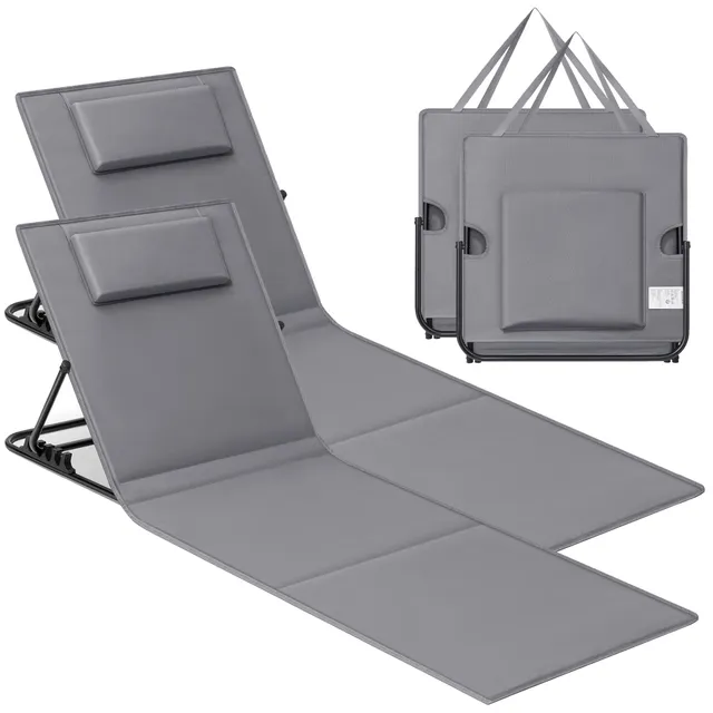 songmics-strandstuhl-gcb251g01-2er-set-campingstuhl-158x55-cm-schiefergrau image 1