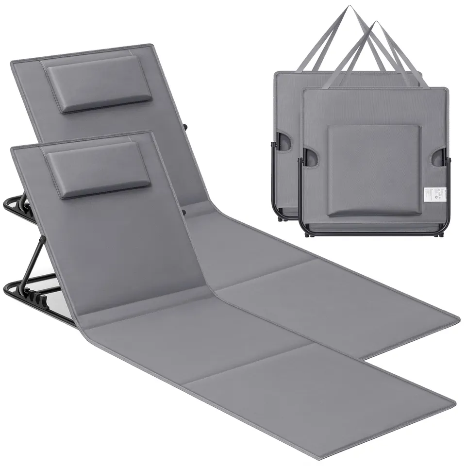 songmics-strandstuhl-gcb251g01-2er-set-campingstuhl-158x55-cm-schiefergrau image 1