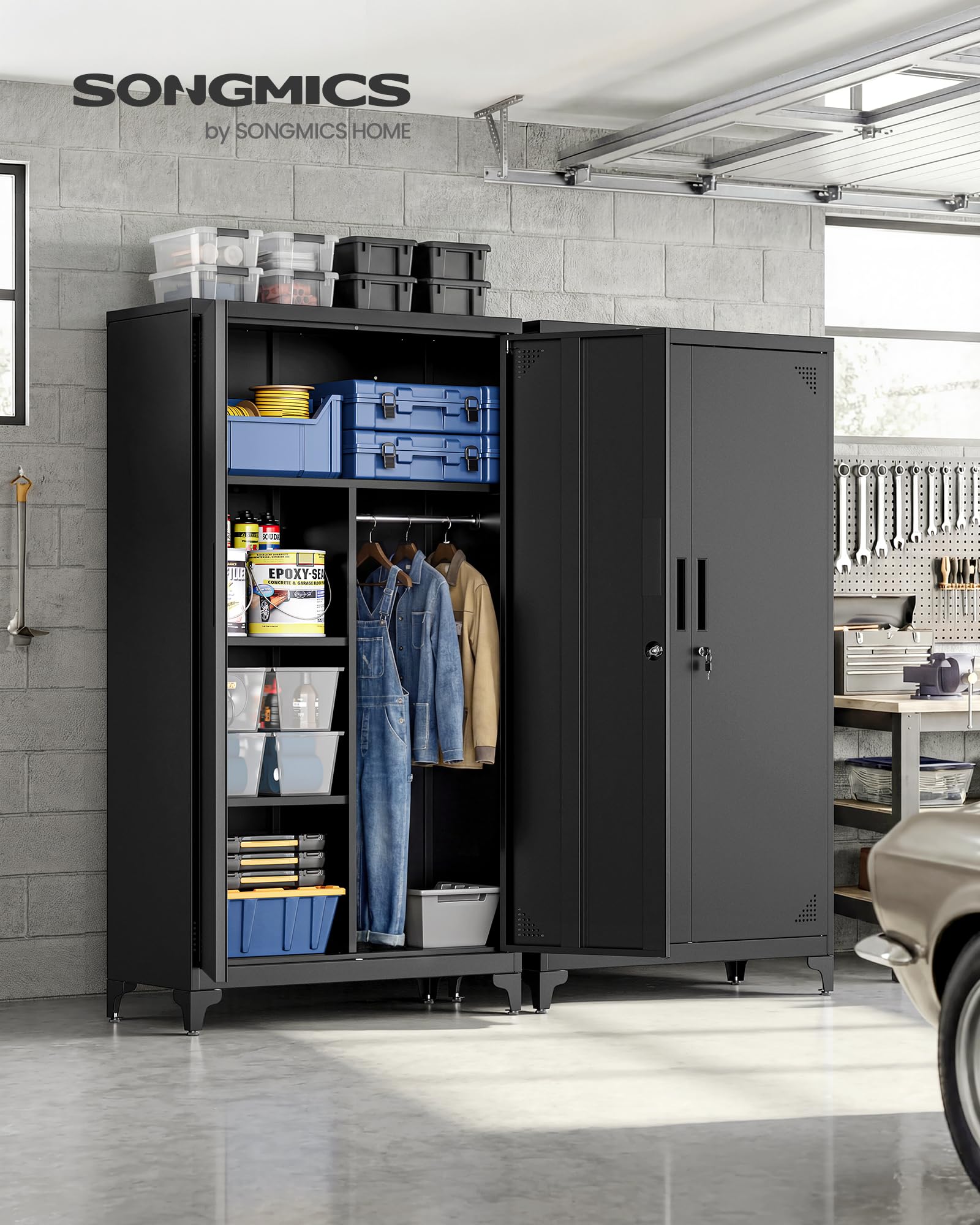 songmics-omc018bd01-mehrzweckschrank-mattschwarz-80-x-40-x-165-cm-abschlie-bar image 2