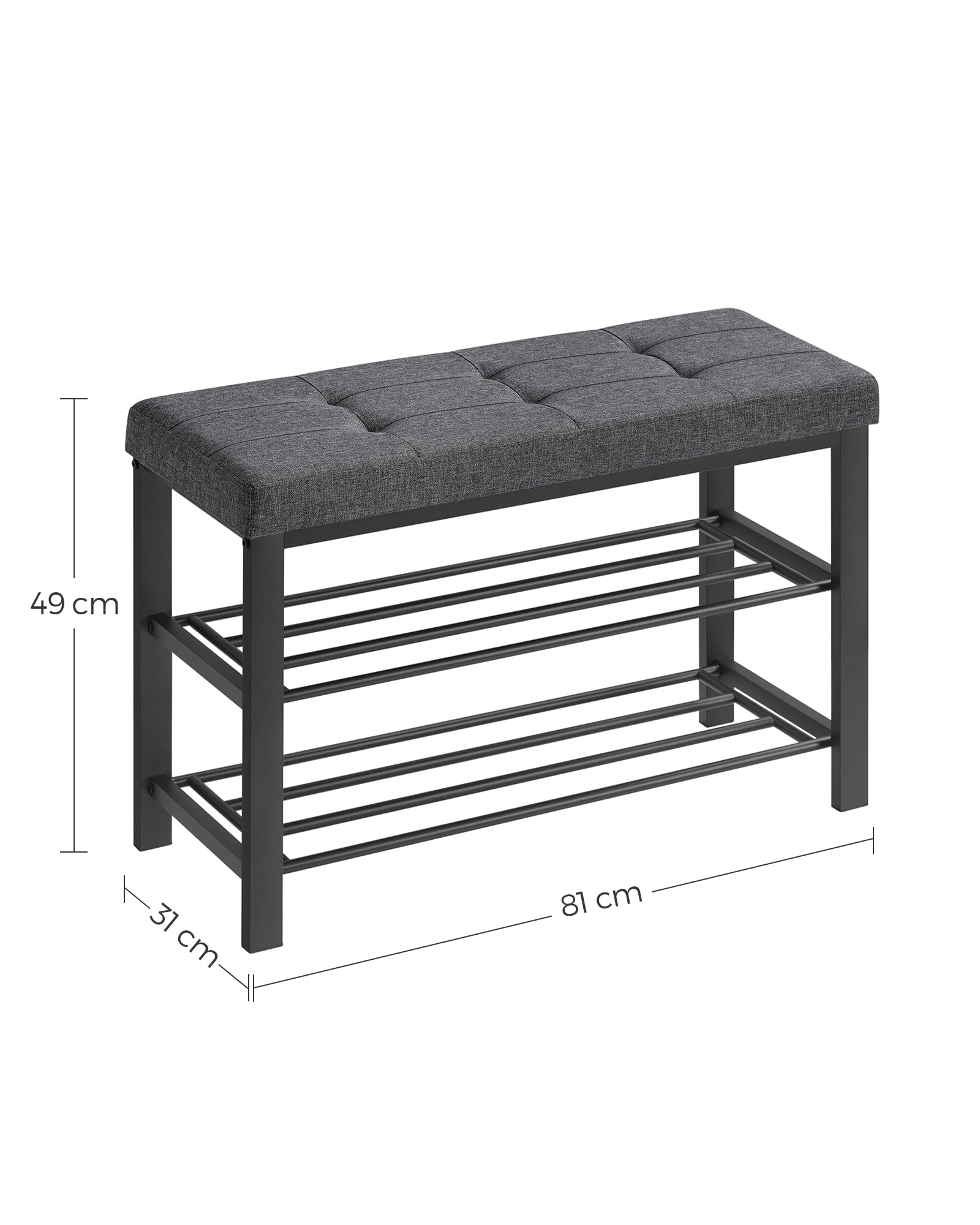 songmics-schuhbank-mit-3-ebenen-sitzpolster-leinen-metallrahmen-bis-200-kg image 3