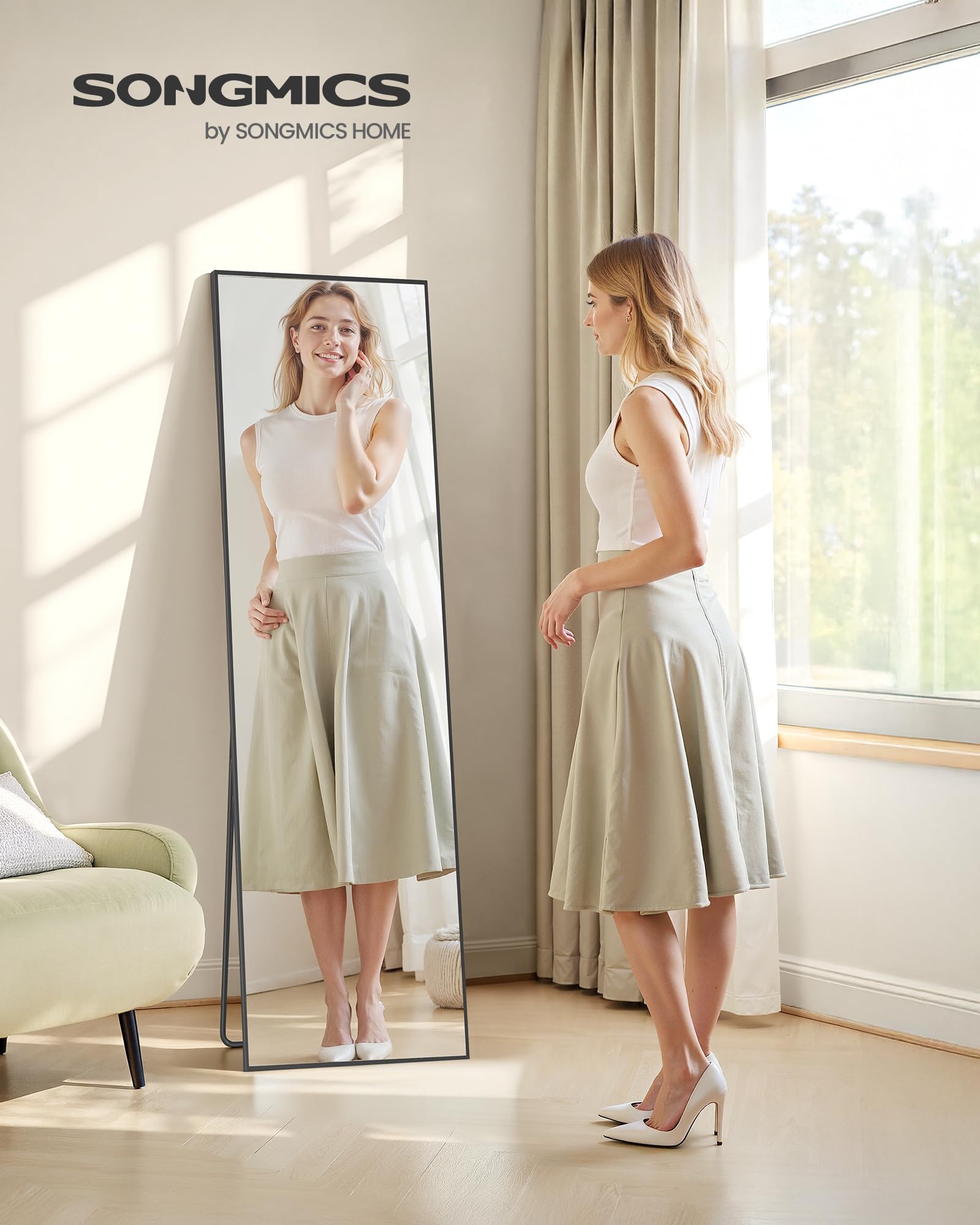 songmics-ganzk-rperspiegel-lfm050bd01-160x50-cm-alurahmen-tintenschwarz image 2