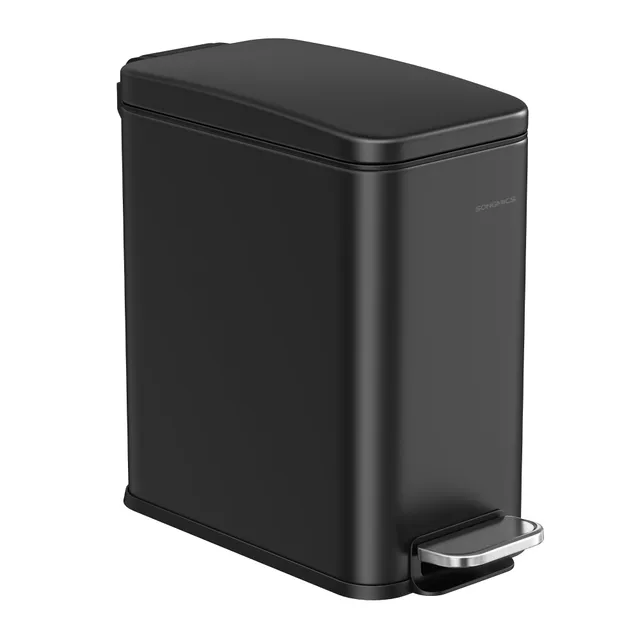 songmics-kosmetikeimer-10-liter-edelstahl-tretm-lleimer-mit-inneneimer image 1
