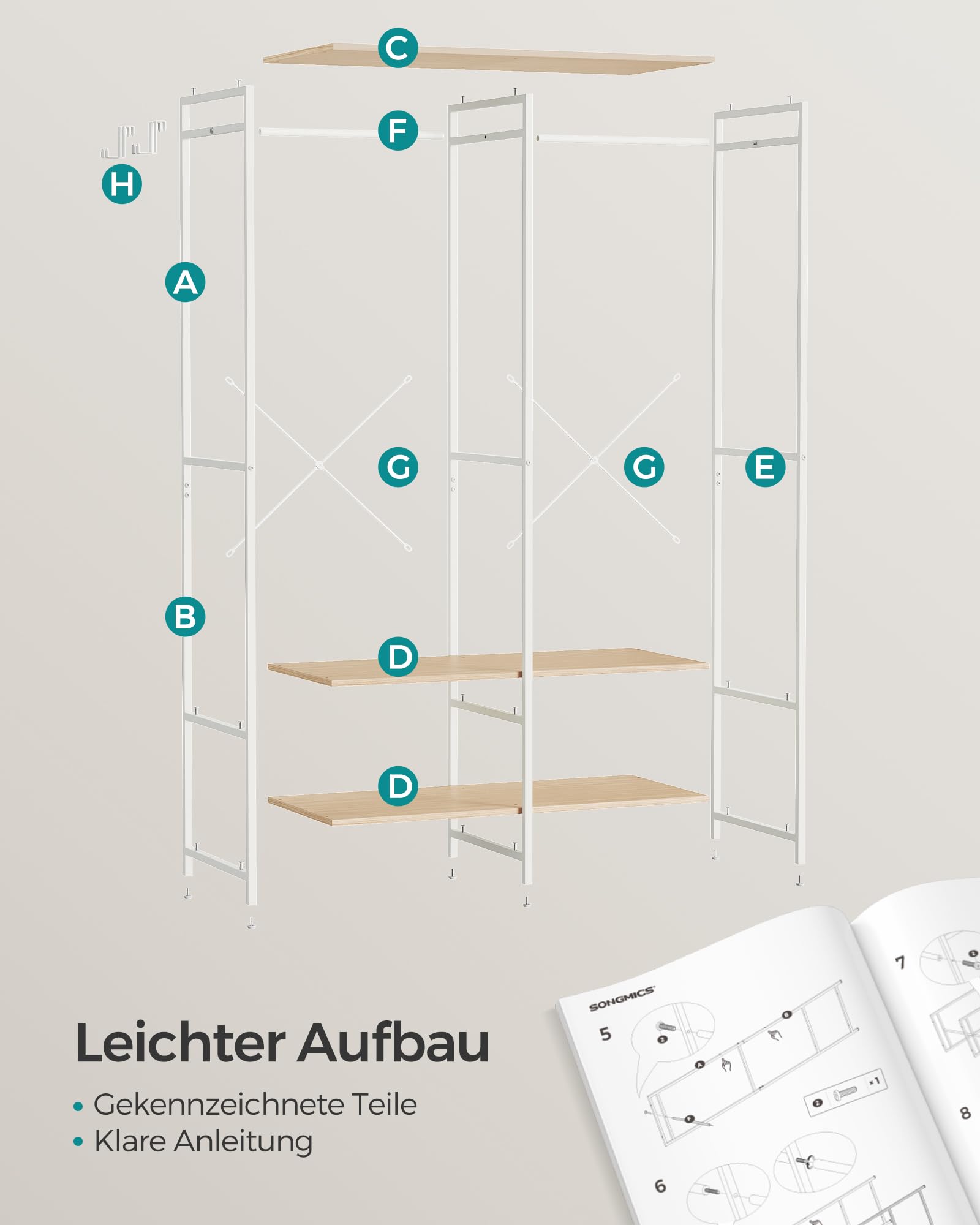 songmics-kleiderschrank-offen-94-5-x-40-x-180-cm-mit-kleiderstange image 7