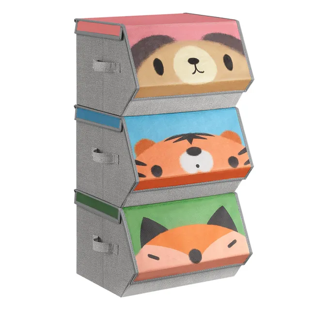 songmics-aufbewahrungsboxen-3er-set-rfb760p03-faltboxen-mit-tier-motiv-und-magne image 1