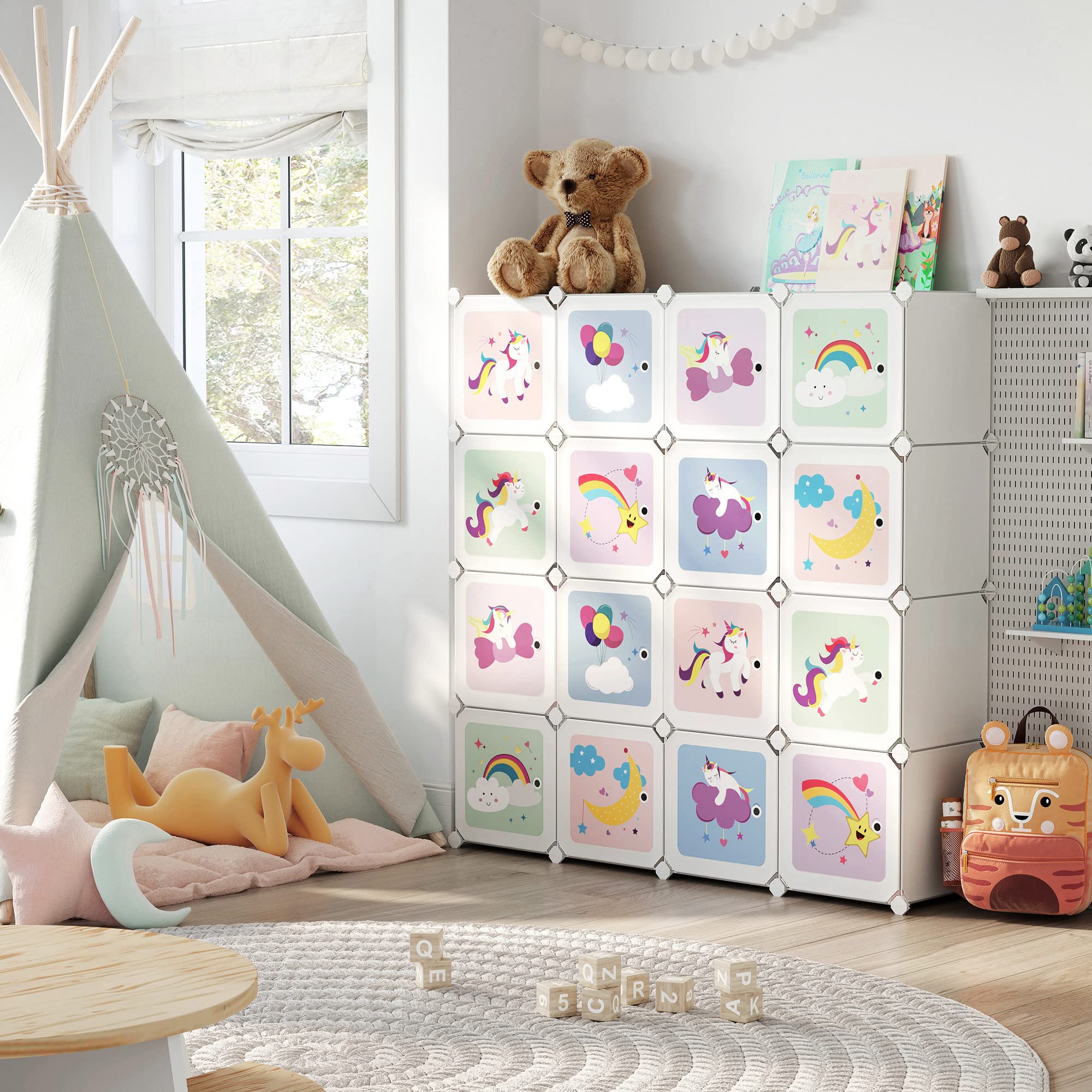 songmics-steckregal-lpc906w01-mit-16-w-rfeln-123x31x123-cm-wei image 2