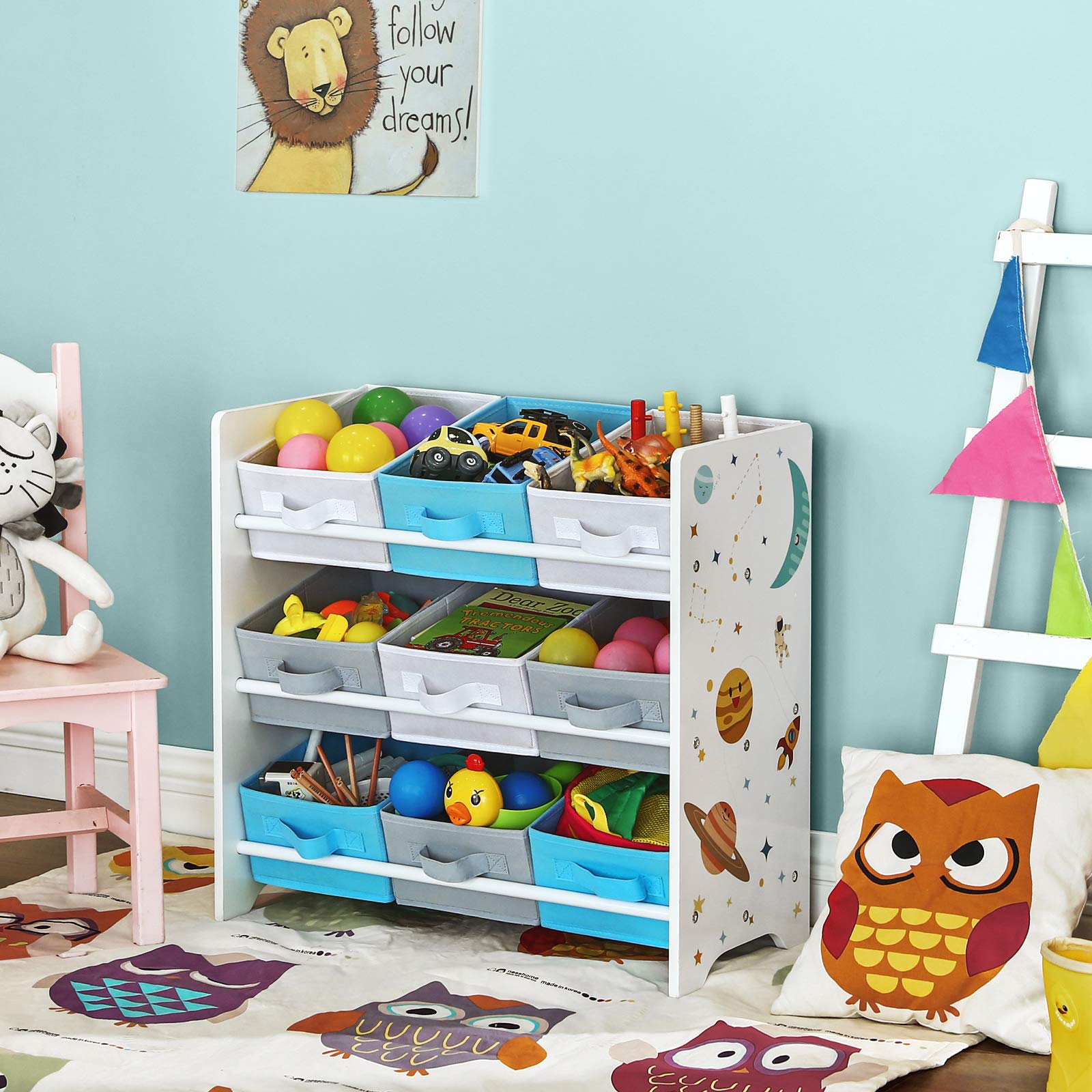 songmics-kinderregal-gkr33wt-spielzeug-organizer-mit-9-boxen-62-5-x-29-5-x-60-cm image 4